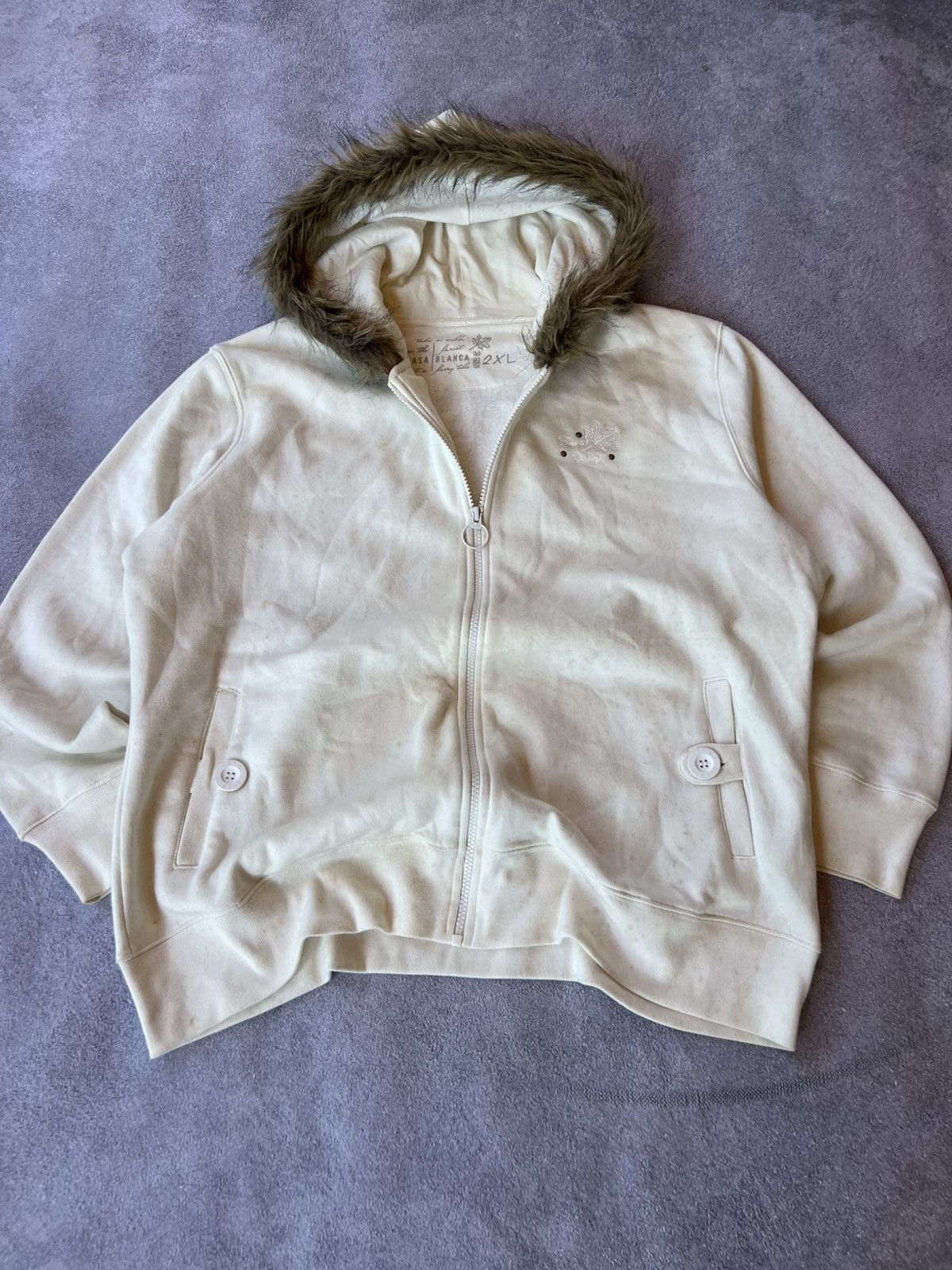 VTG Japanese Rick Owens Style Fur Mohair White Jacket 90s