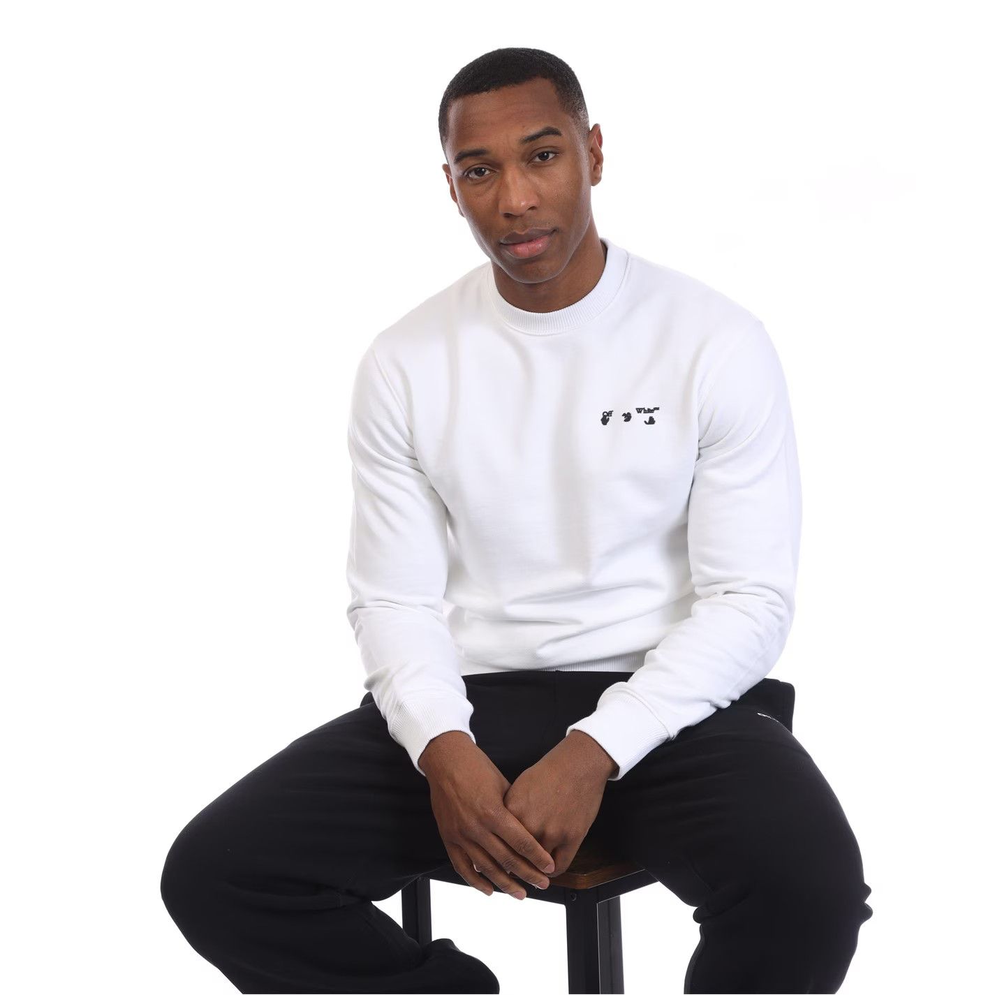 Off-White o1g2r1mq0226 Logo Slim Crewneck Sweatshirt In White Size US XXS / EU 40 - 3 Thumbnail