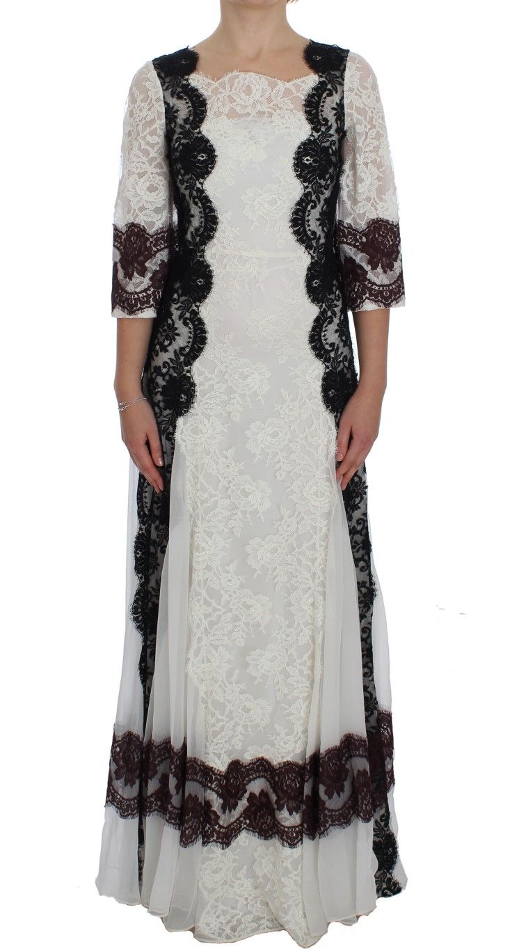 Dolce & Gabbana Floral Lace Silk Blend Maxi Women's Dress Size XS / US 0-2 / IT 36-38 - 1 Thumbnail