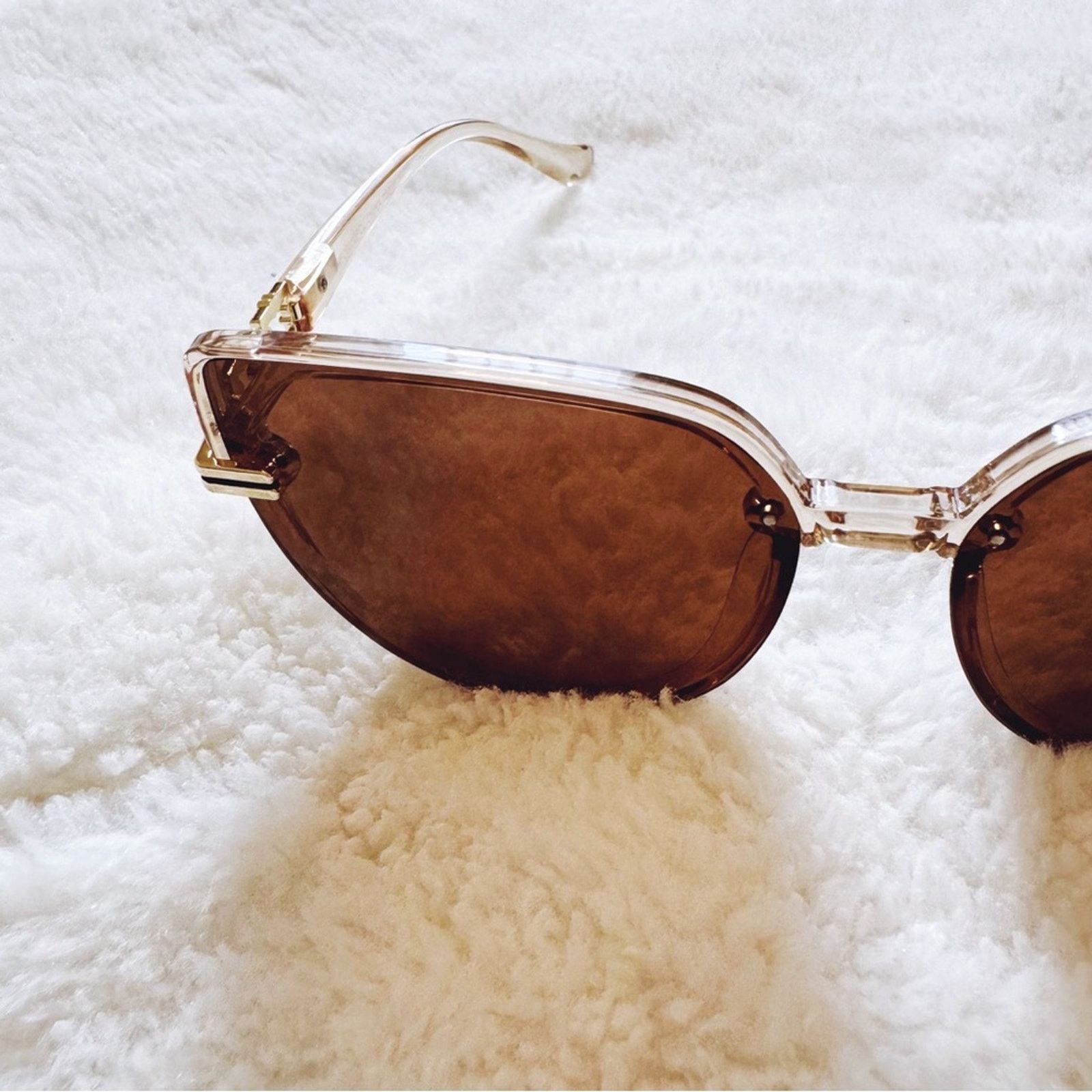 Other Genevieve Light Brown Rimless Polarized Sunglasses Size ONE SIZE - 7 Thumbnail