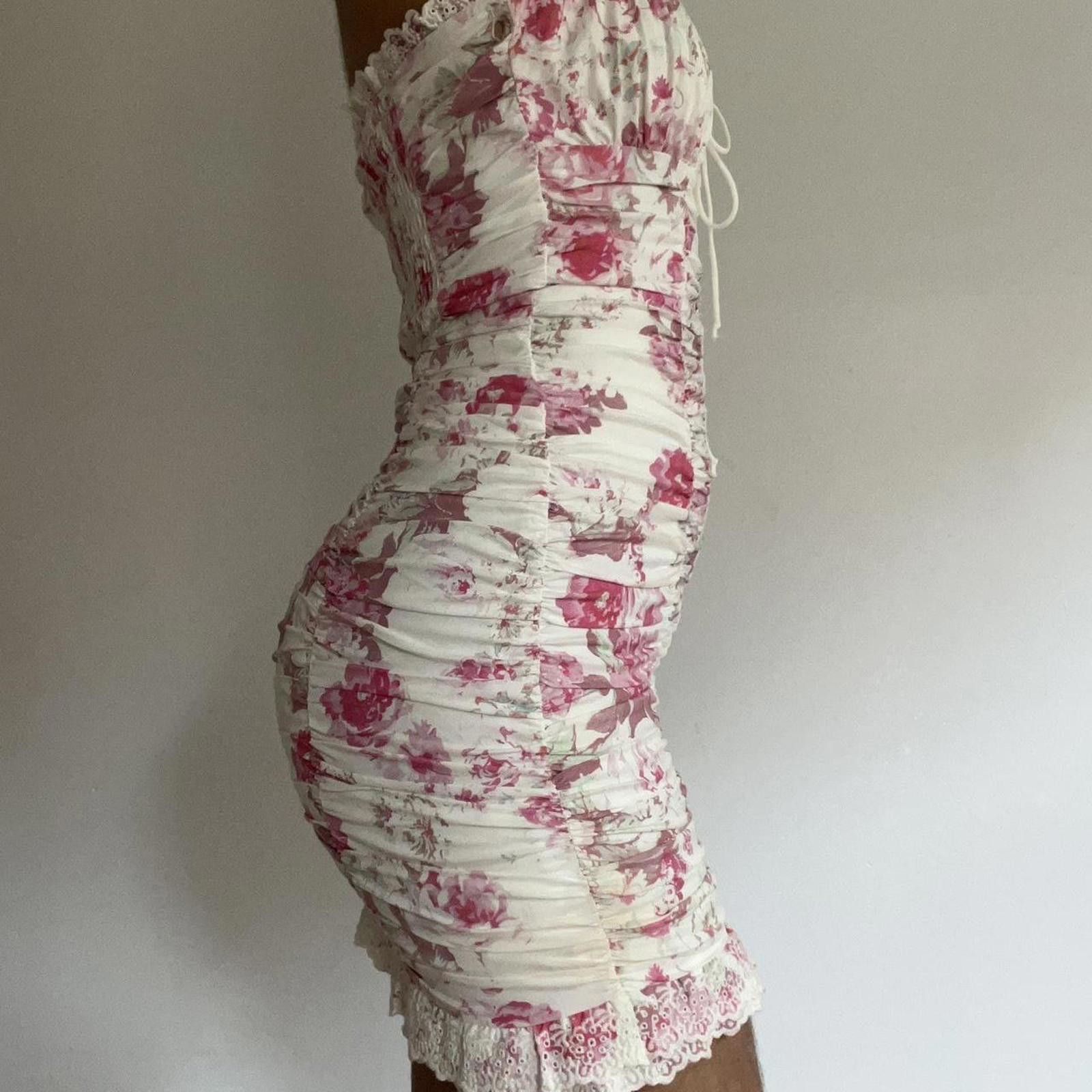 Other White and pink floral corset dress #corsetdress Size XS / US 0-2 / IT 36-38 - 3 Thumbnail