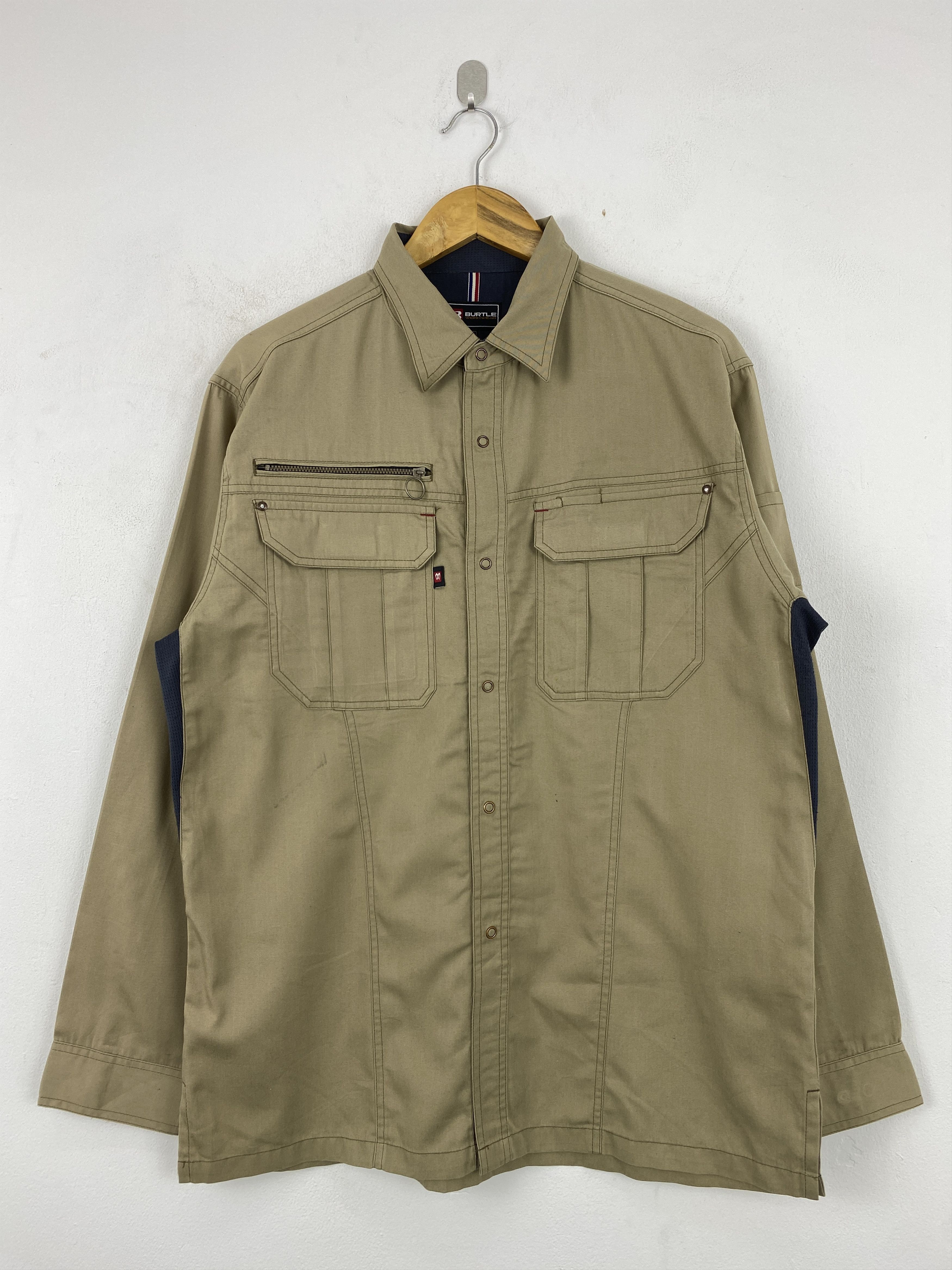 Japanese Brand Vintage Burtle 6103 Long Sleeved Workwear Jacket JA0180 Size US XXL / EU 58 / 5 - 1 Thumbnail