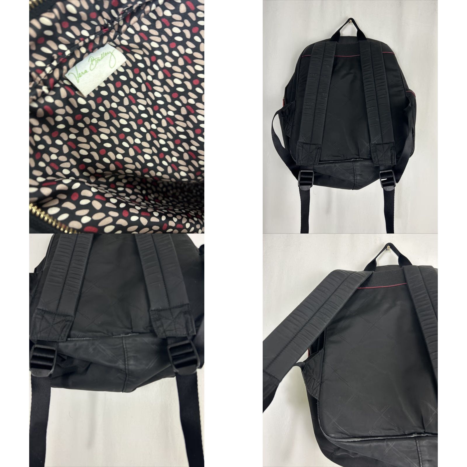 Vera Bradley Vera Bradley Backpack Women School Black 14.5x11.5x5 Polyester Signs Of Wear Women's Backpack Size ONE SIZE - 9 Thumbnail