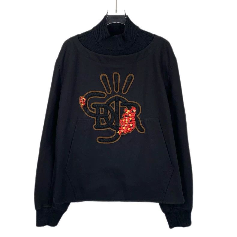 Dior Dior x Travis Scott Black High Neck Sweatshirt Size US M / EU 48-50 / 2 - 1 Thumbnail