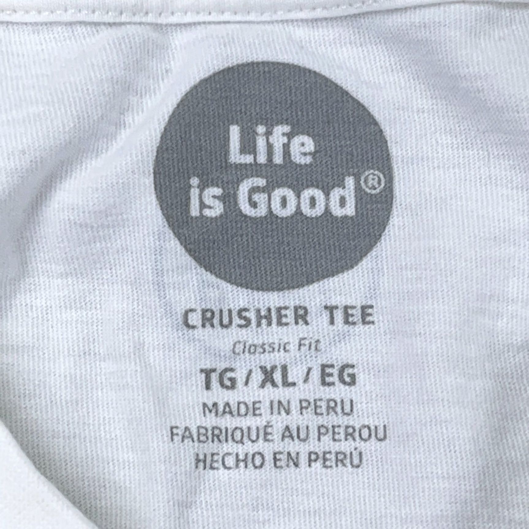 Life is Good Life is Good Shirt Men XL White Crusher Tee Classic Fit Beach Adult Mens Size US XL / EU 56 / 4 - 4 Thumbnail