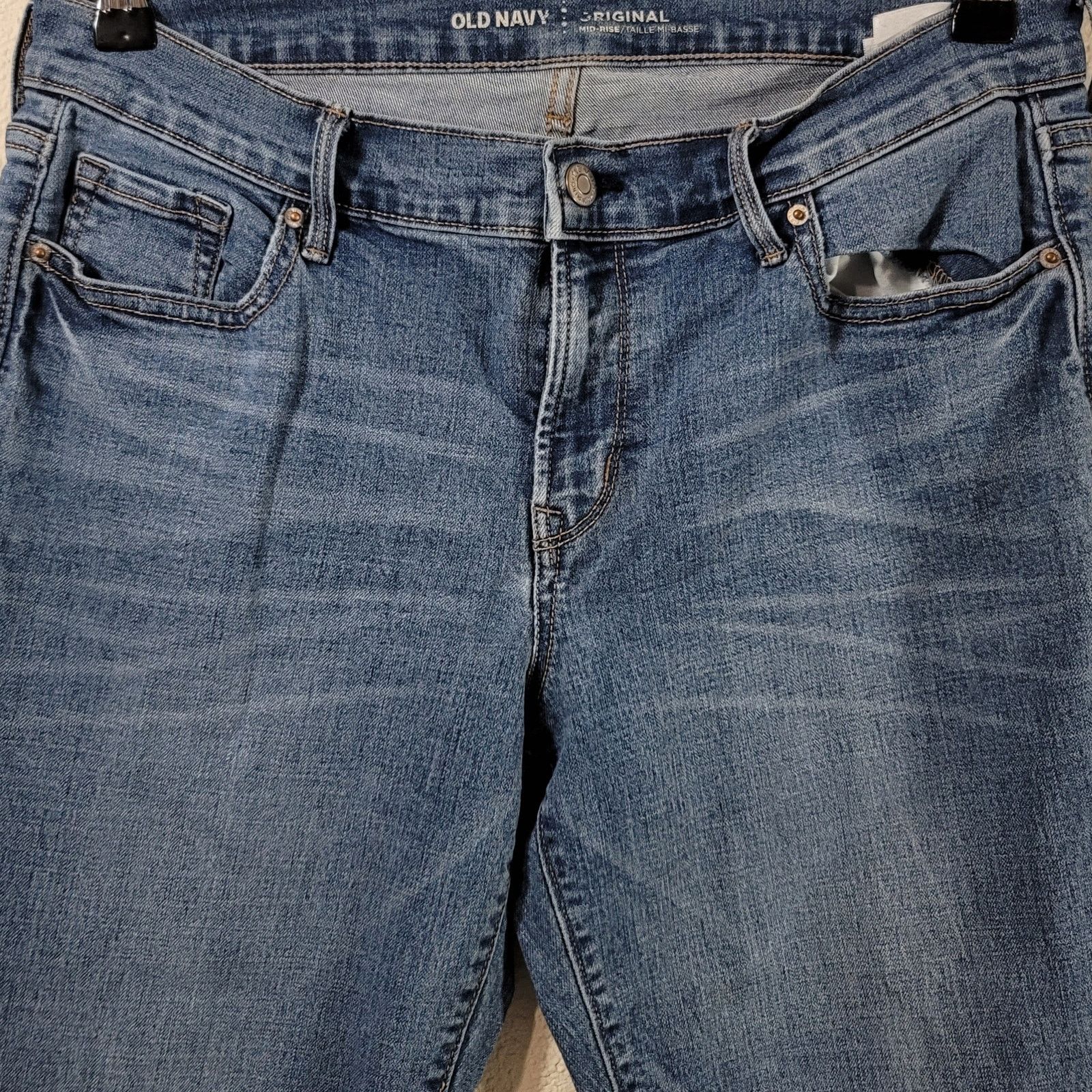 Old Navy Old Navy Stone Washed Blue Mid Rise Denim Jeans 10 Stretch Size 32" / US 10 / IT 46 - 7 Thumbnail