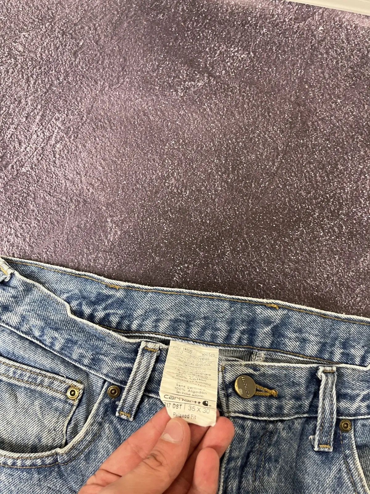 Carhartt × Vintage Vintage Carhartt Faded Light Blue Work Denim Hype Jeans Size US 35 - 10 Thumbnail