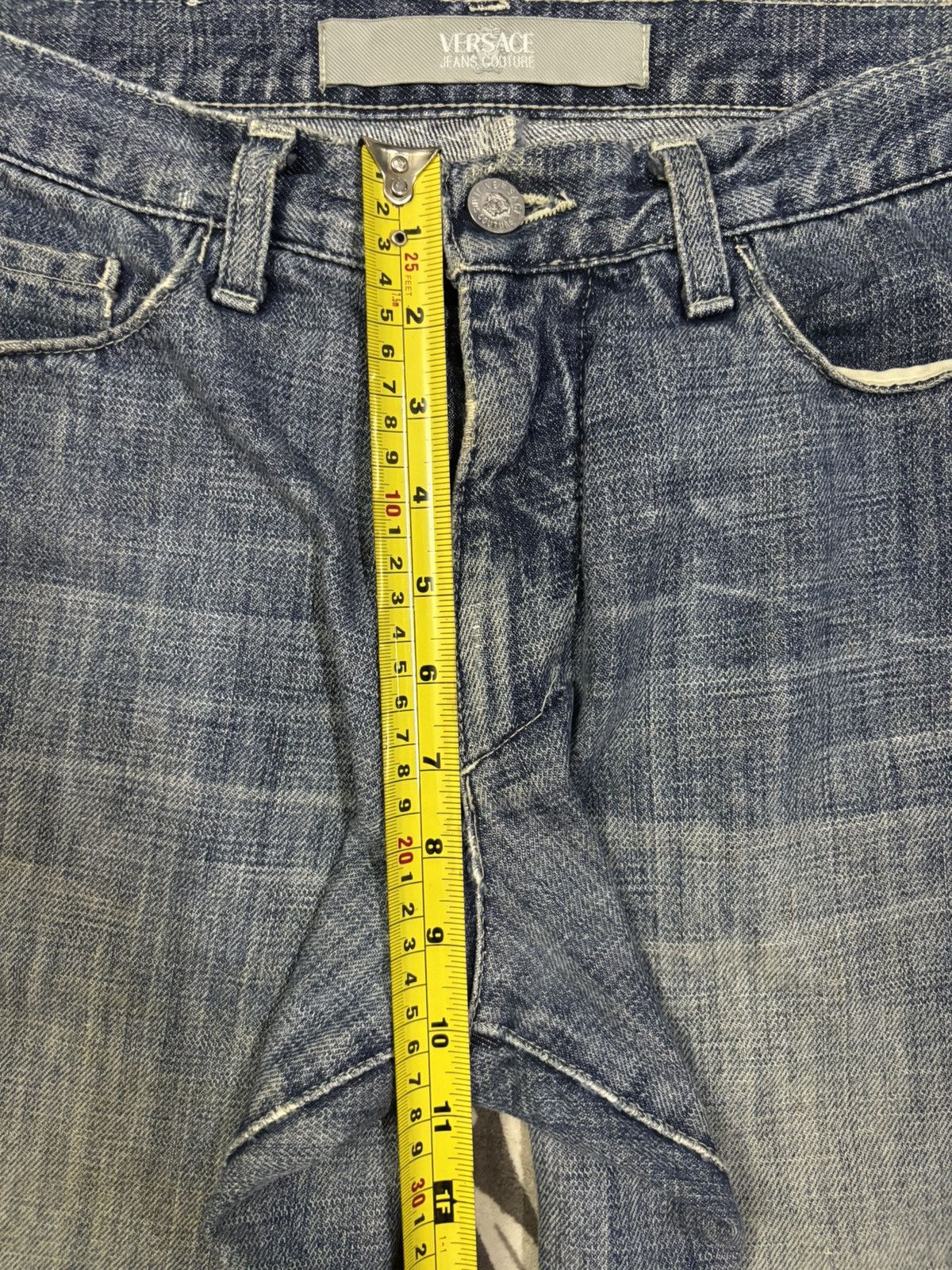 Versace Y2K Versace Jeans Couture Mud Wash Baggy Distressed Jeans Size US 31 - 17 Thumbnail