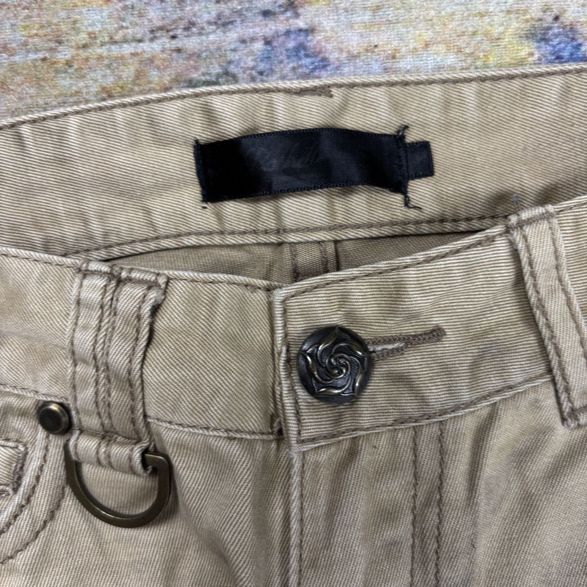 BUFFALO BOBS 2000s Roshell - Waxed Oil Flared Pants Mohair Patch Size US 29 - 9 Thumbnail