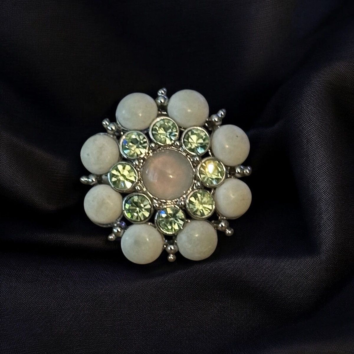 Other Gemstone flower statement stretch ring Size ONE SIZE - 1 Thumbnail