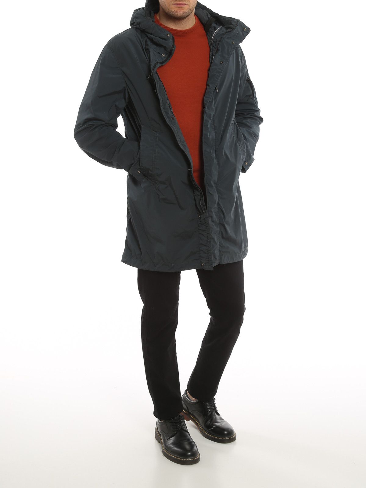 C.P. Company o1y1224 Logo Hooded Parka Jacket in Dark Blue Size US S / EU 44-46 / 1 - 2 Thumbnail