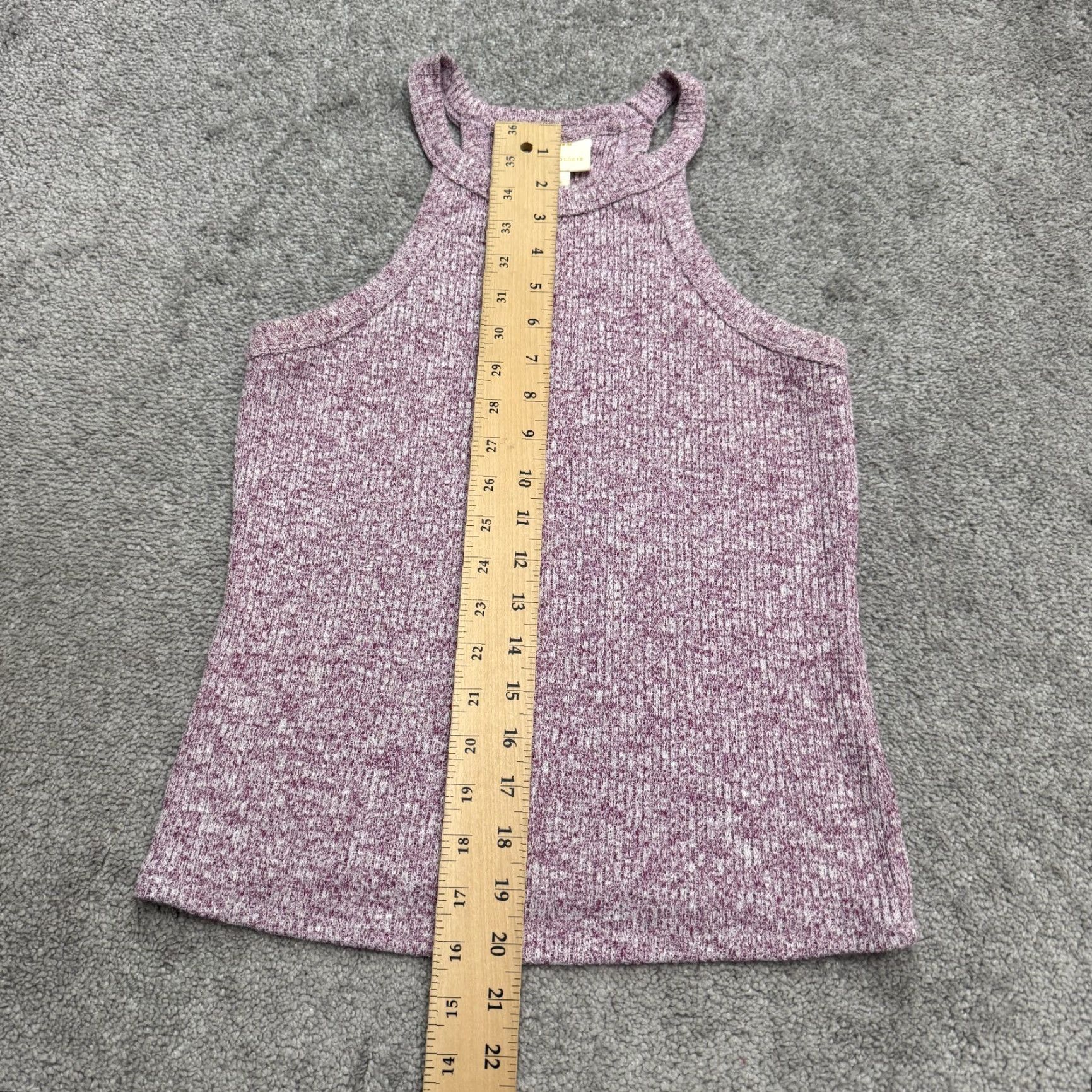 Vintage Maeve Purple Halter Cropped Tank Top Womens L Knit Cotton Sleeveless Slim Fit Regular Size L / US 10 / IT 46 - 6 Thumbnail
