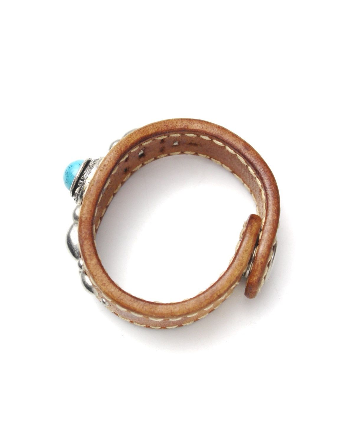 Vintage 2000S JAPANESE HANDCRAFTED WILD TURQUOISE LEATHER BRACELET Size ONE SIZE - 5 Thumbnail