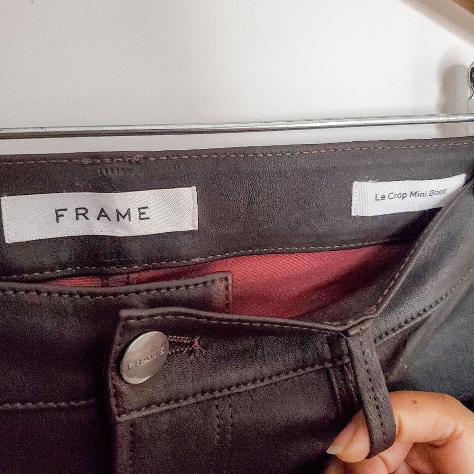Frame Frame Espresso Brown Le Crop Mini Boot Leather Pants Size 34 Size 34" / US 12 / IT 48 - 5 Thumbnail