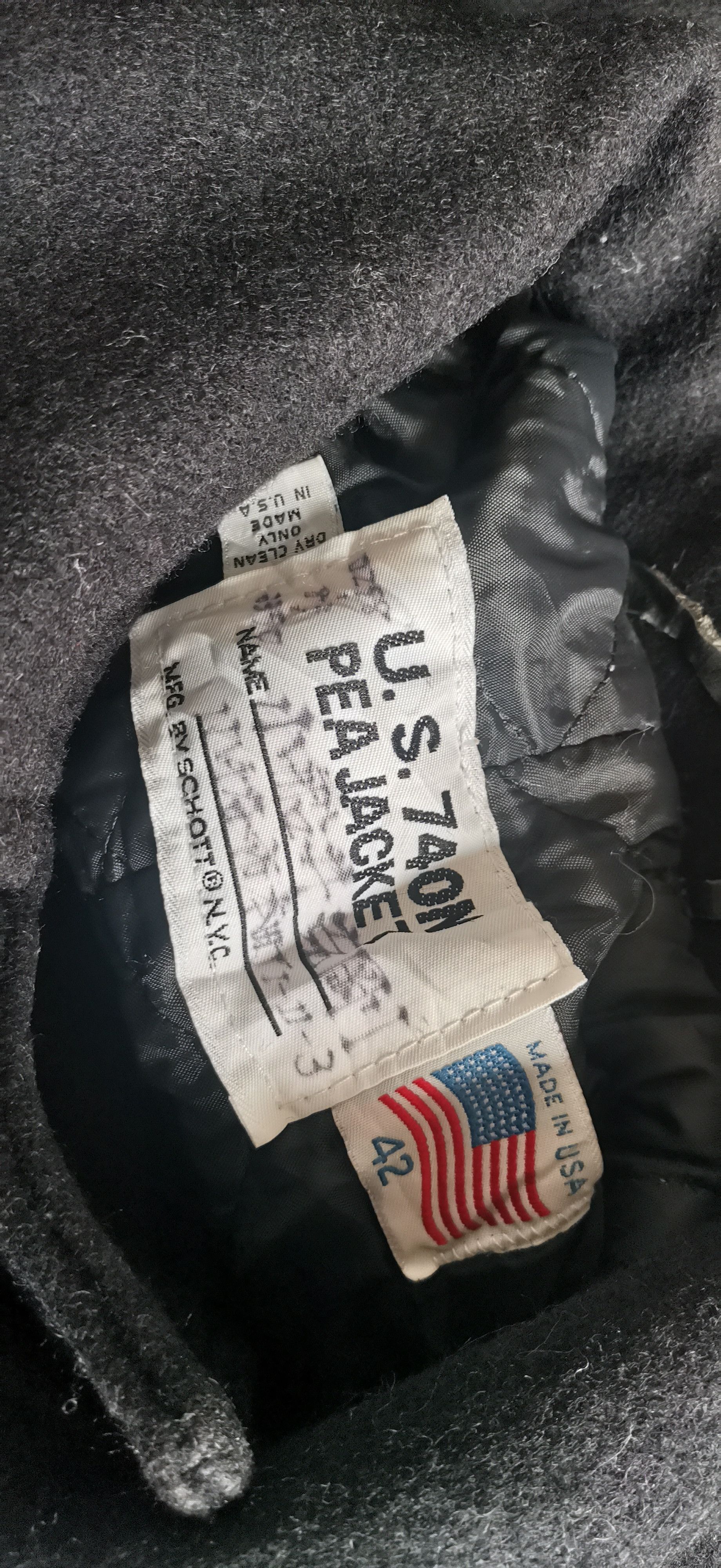 Schott × Vintage Vintage Schott US 740N black wool pea coat jacket size 42 Size US M / EU 48-50 / 2 - 3 Thumbnail