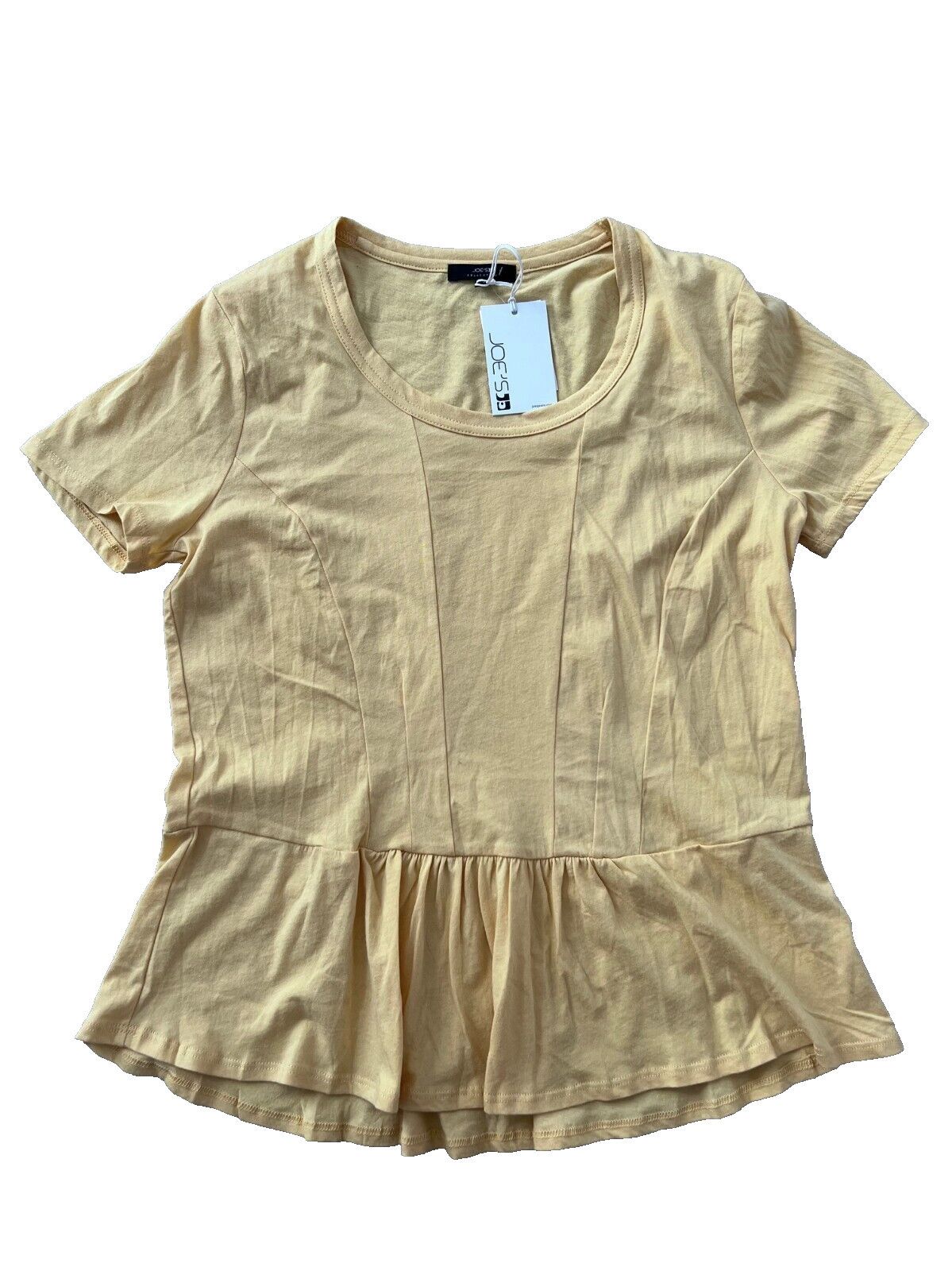 Joe's Joe's Collection Peggy Peplum Ruffled Top Pastel Yellow M Size M / US 6-8 / IT 42-44 - 2 Thumbnail