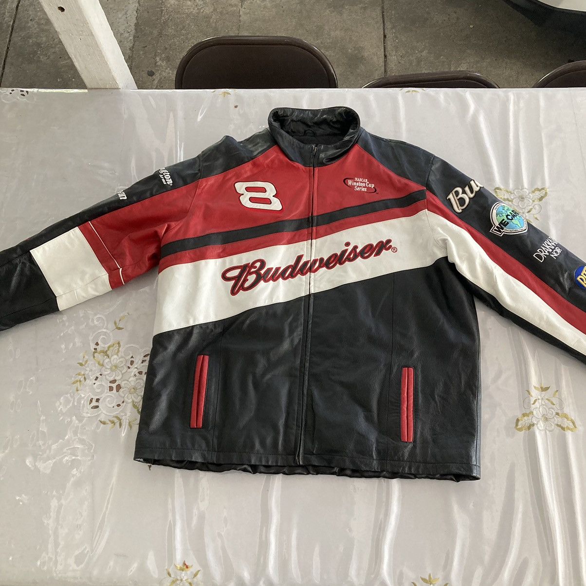 Vintage Chase Authentics Dale outlets Earnhardt Jr Budweiser Jacket Men’s Size XL NASCAR