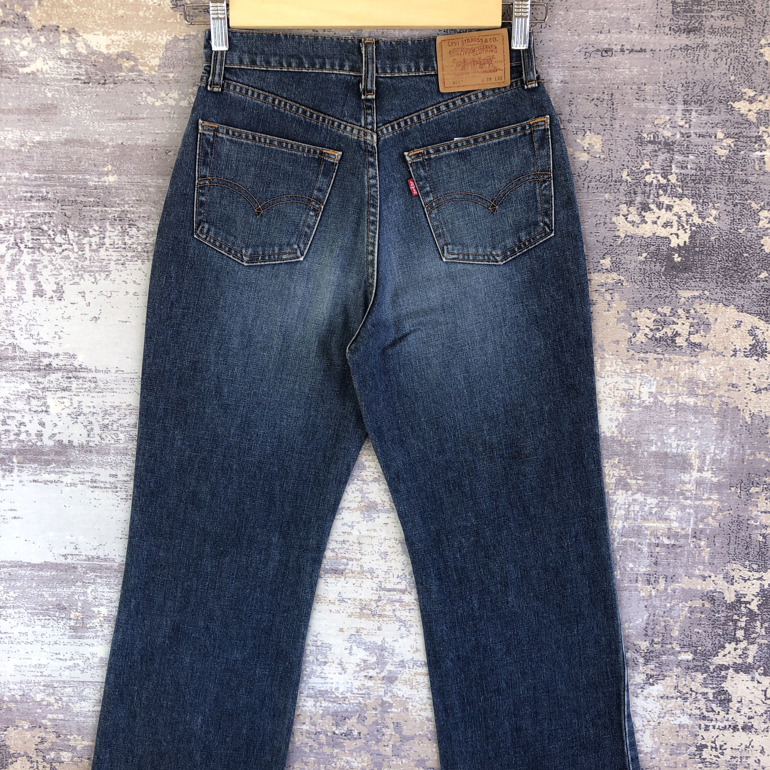 If Six Was Nine Vintage Levis 557 Flare Jeans Levi's Wide Leg Bootcut Denim Size 26" / US 2 / IT 38 - 4 Thumbnail