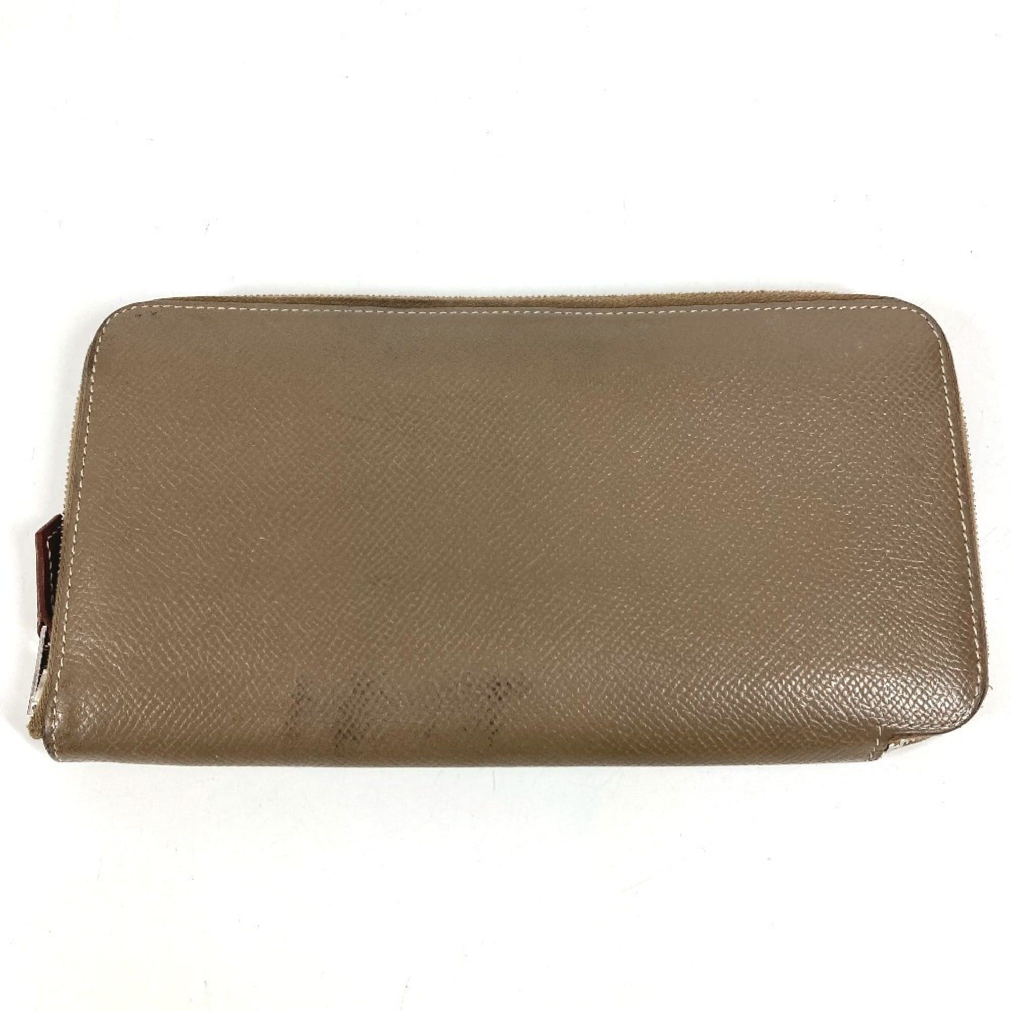 Hermes HERMES Azap Long Silk In Wallet, Round Zipper, Epsom Leather, Men's and Women's, Etoupe Gray Size ONE SIZE - 1 Thumbnail