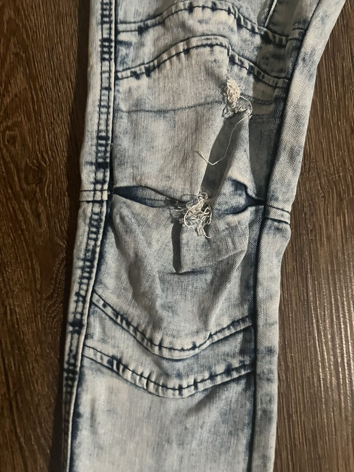 Waimea Blue Distressed Skinny Jeans With Holes size 28 in men Size US 28 / EU 44 - 3 Thumbnail
