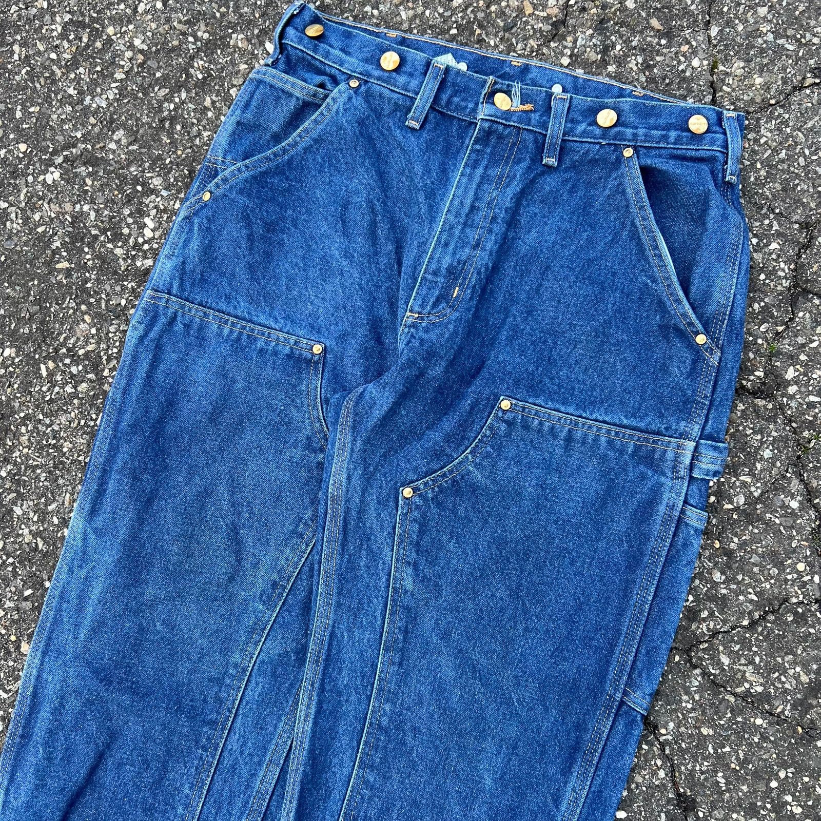 Carhartt × Vintage Vintage carhartt denim blue jeans double knee work pants Size US 32 / EU 48 - 2 Thumbnail