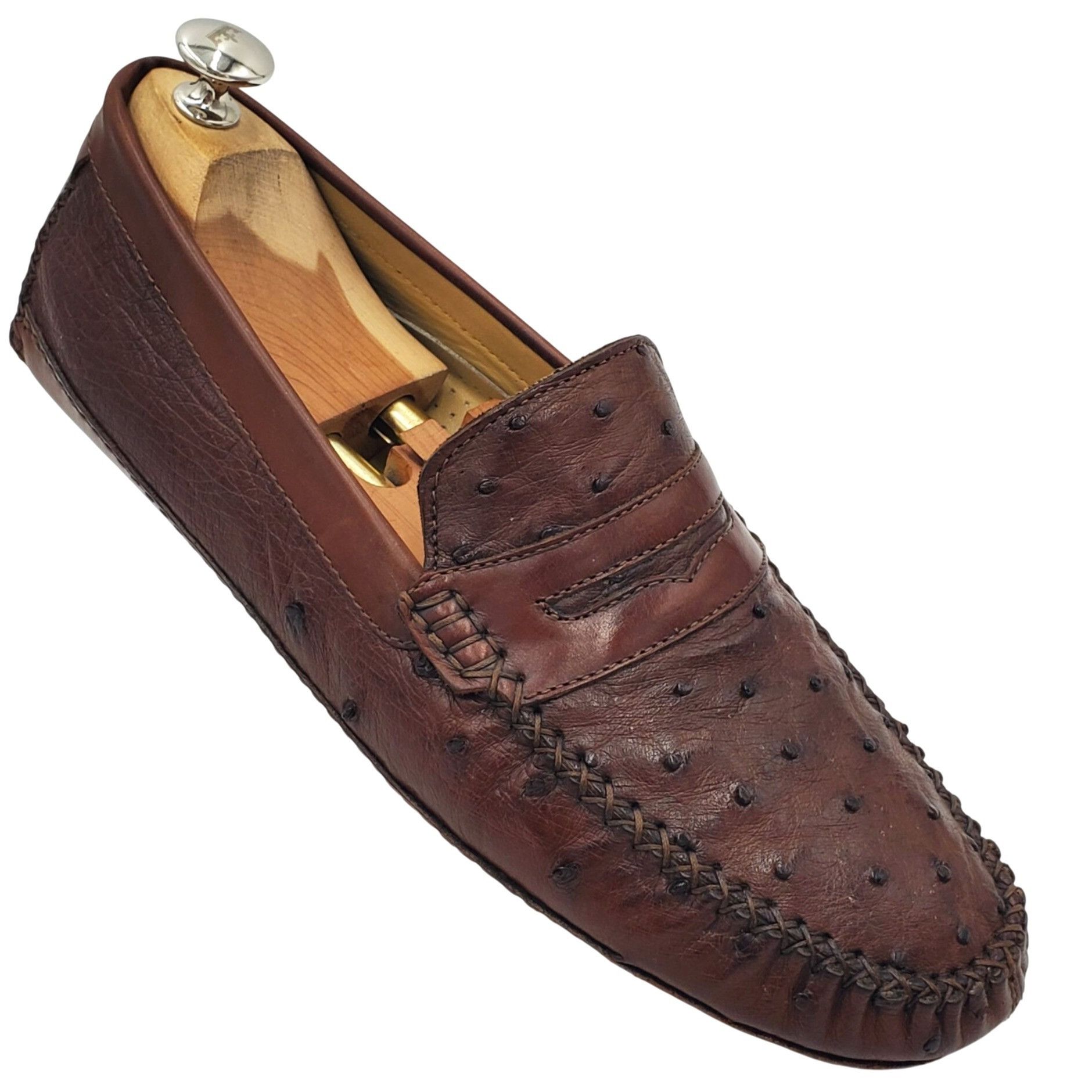 Zelli Italy Zelli Indy Men's size 10 Brown Ostrich Leather Casual Size US 10 / EU 43 - 12 Thumbnail