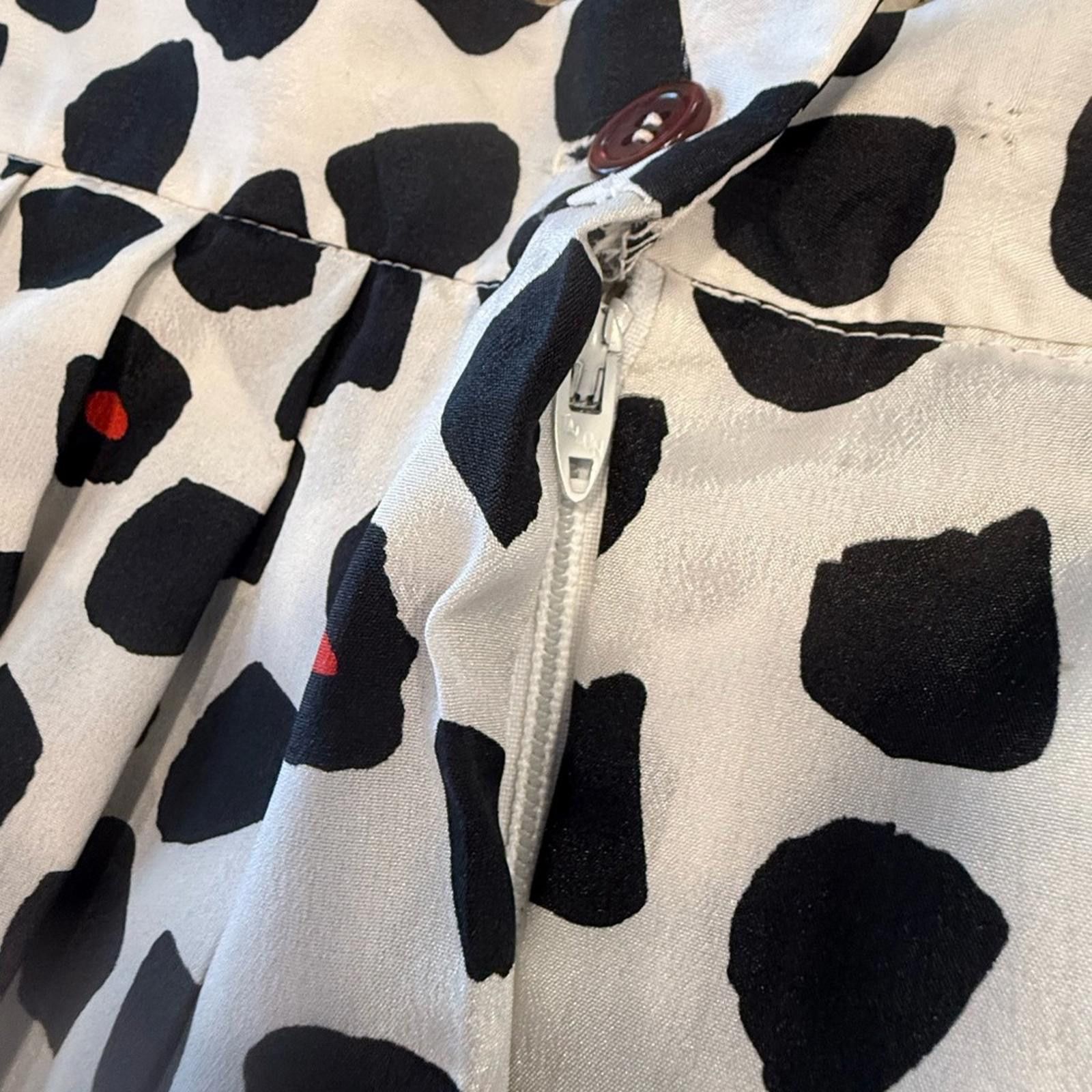 Other Vintage pleated midi skirt black white red polka dots SZ 16 Size 38" / US 16 / IT 52 - 3 Thumbnail