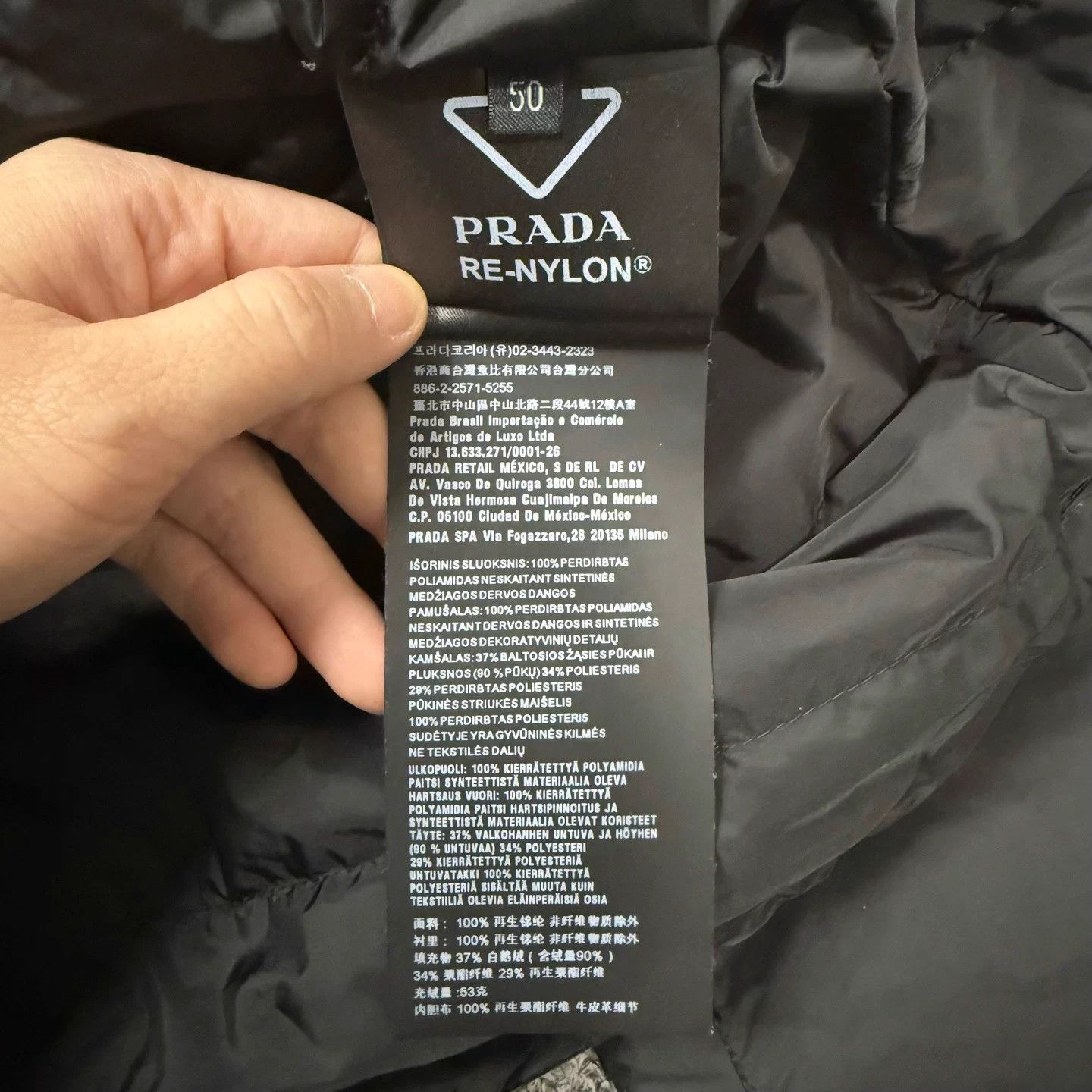 Prada Prada Messi recycled nylon black logo puffer jacket size 50 Size US M / EU 48-50 / 2 - 4 Thumbnail