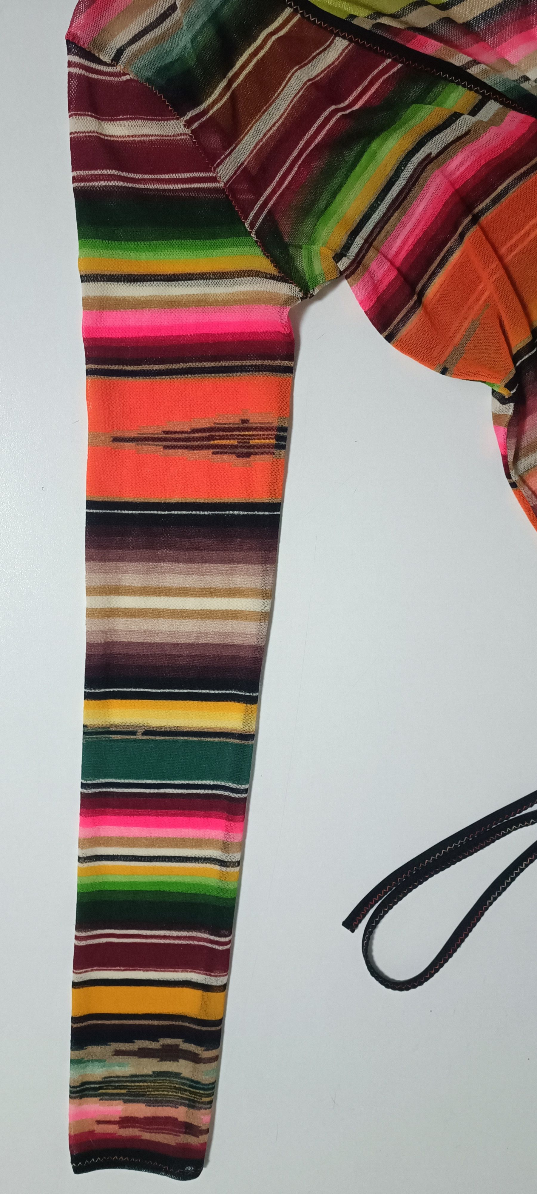 Jean Paul Gaultier SS2005 - Multicolor stripes mesh Crop top Size XS / US 0-2 / IT 36-38 - 13 Thumbnail