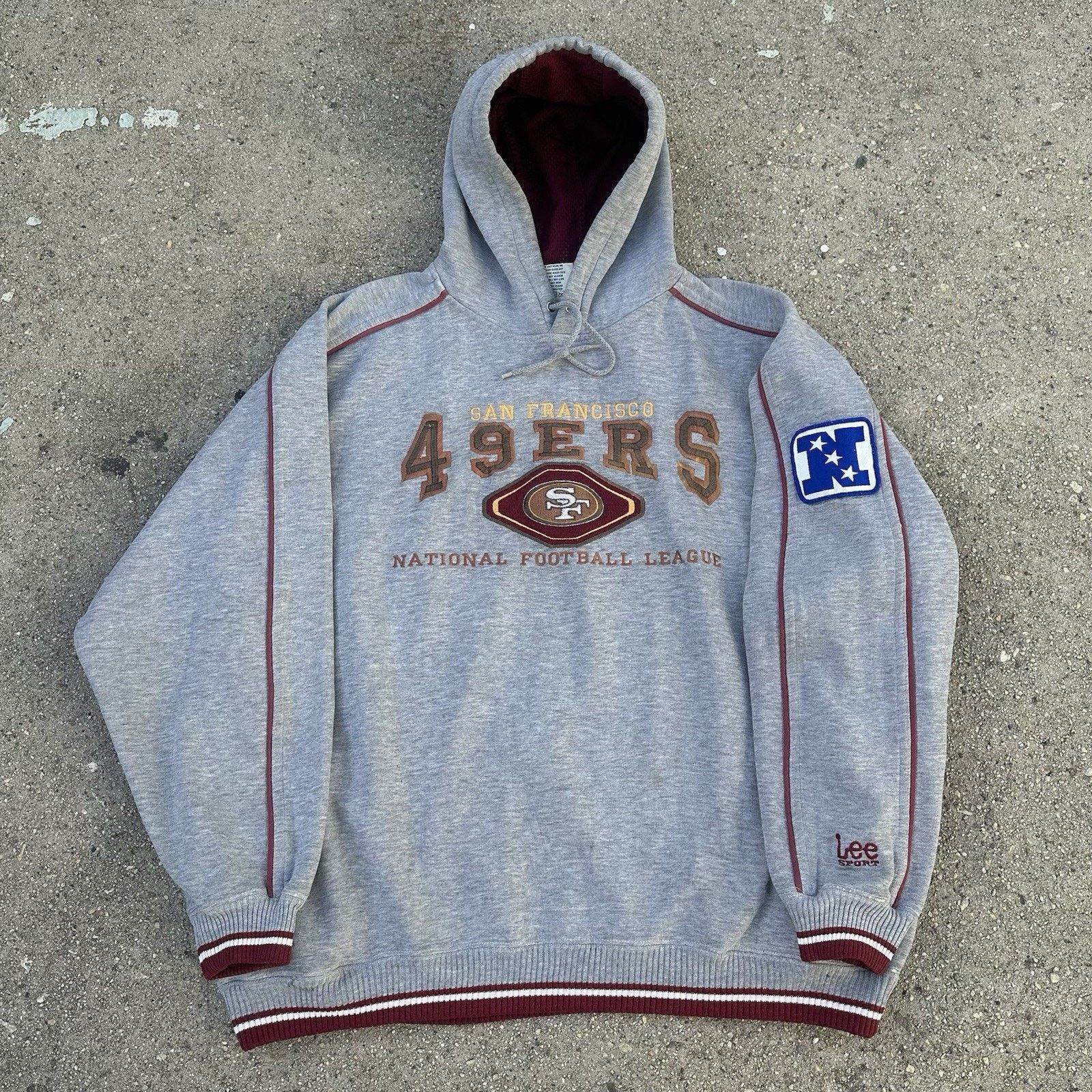 NFL × Salem Sportswear × Vintage Vintage 90s Lee Sport San Francisco 49ers Football Hoodie Size US L / EU 52-54 / 3 - 2 Thumbnail