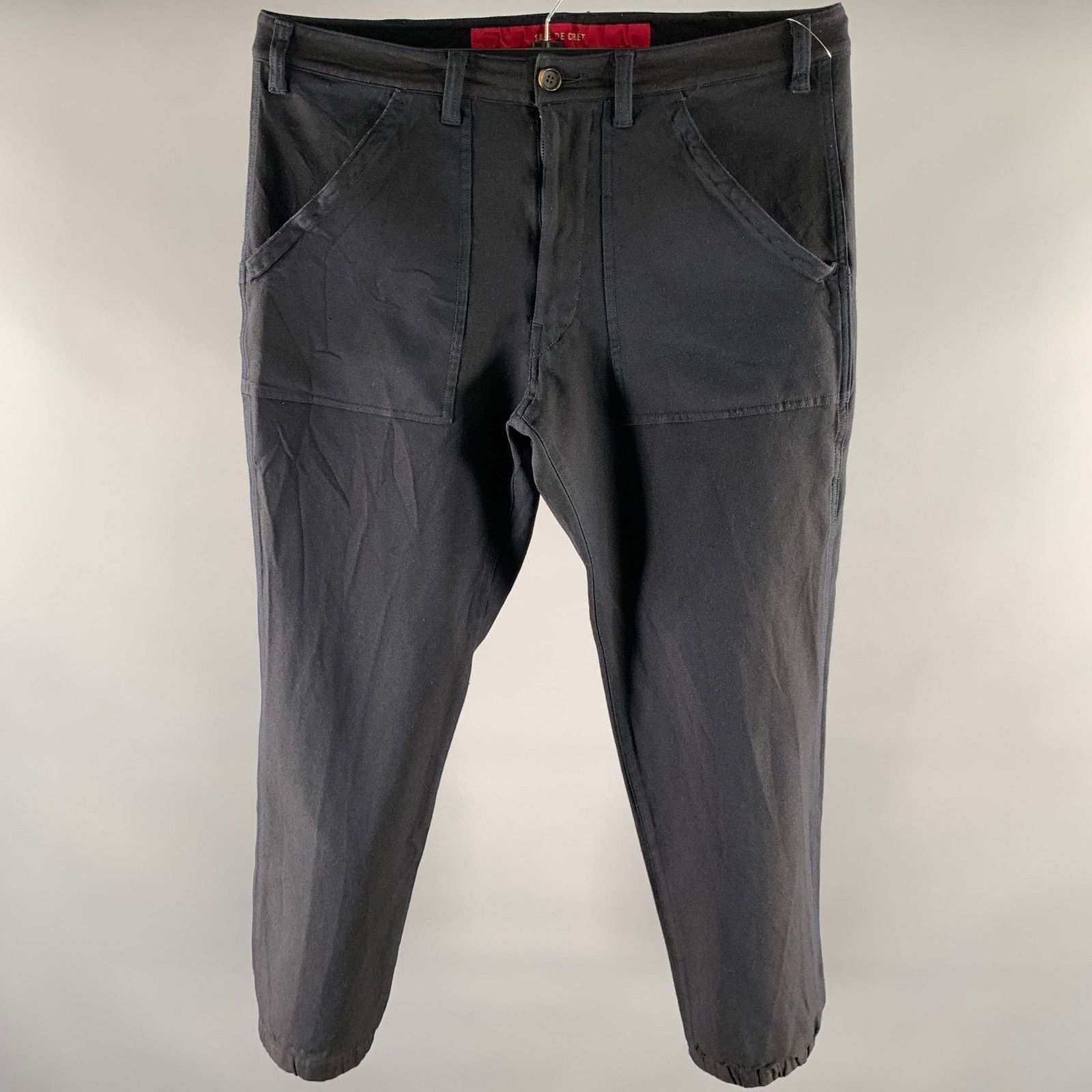 Sage De Cret SAGE DE CRET Navy Polyester Elasticated Cuff Casual Pants Size US 36 / EU 52 - 1 Thumbnail
