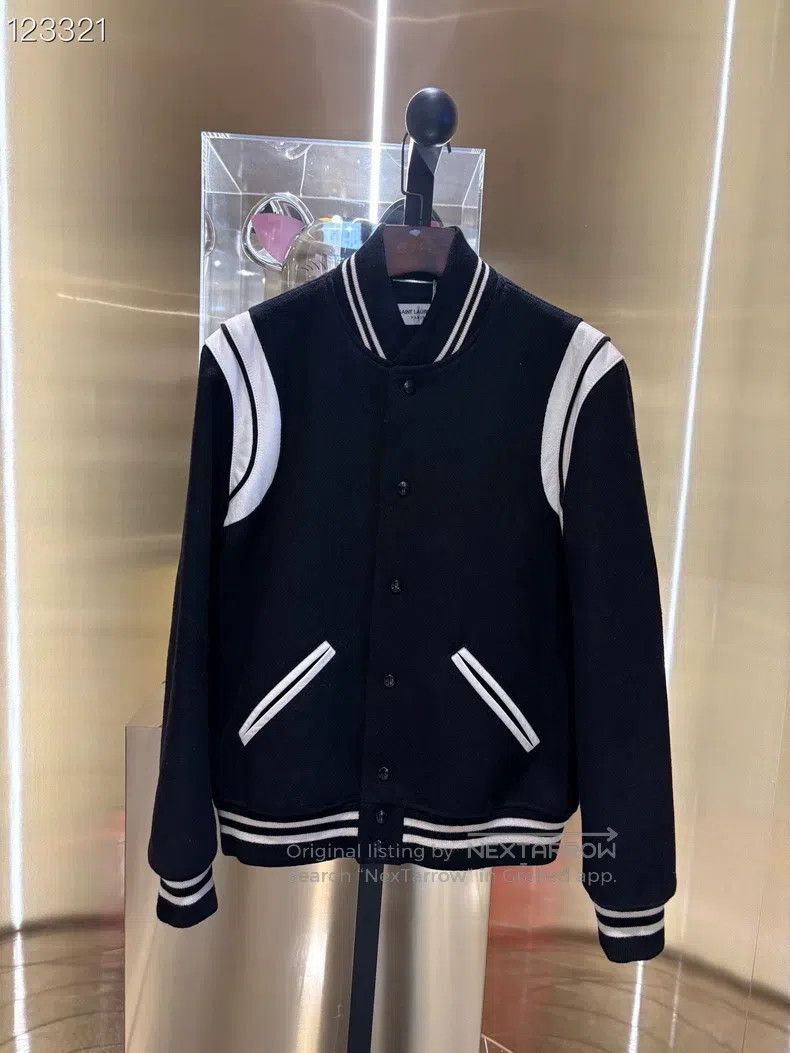 Saint Laurent Paris Saint Laurent Paris Wool Patchwork Jacket Baseball Jacket Size US M / EU 48-50 / 2 - 1 Thumbnail