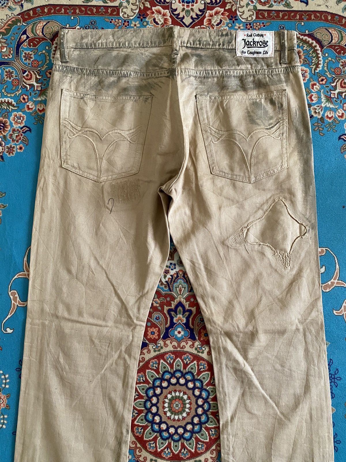 JACKROSE × Japanese Brand Jack Rose Japan Flare Distressed Patchwork Design Pant Size US 33 - 9 Thumbnail