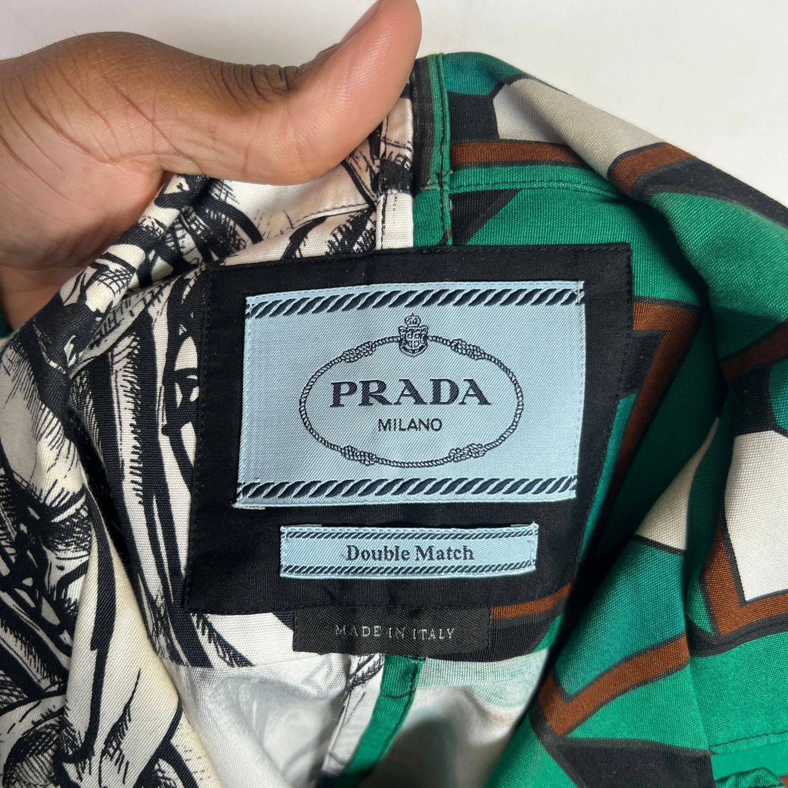 Prada Prada Green/White Double Match Button-Up Shirt Size S Size US S / EU 44-46 / 1 - 4 Thumbnail