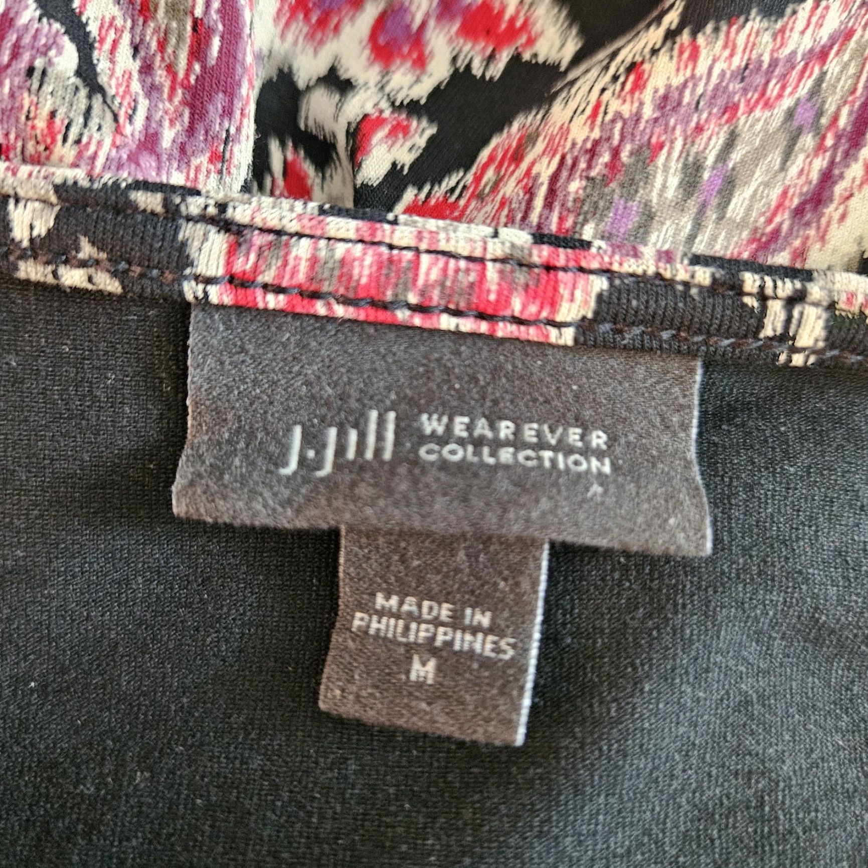 J. Jill VINTAGE? No. J Jill Wearever Collection Womens Dress Sz Medium Purple Black Floral Paisley Shirt? Size M / US 6-8 / IT 42-44 - 5 Thumbnail