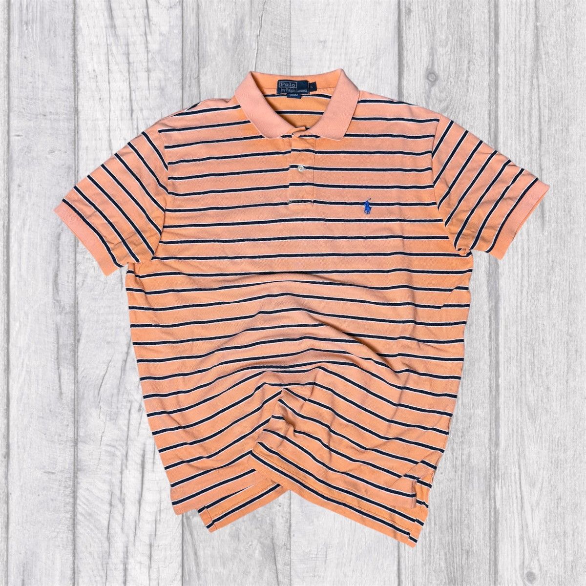Polo Ralph Lauren Mens Orange & Navy Polo Ralph Lauren Polo Tshirt size Large Size US L / EU 52-54 / 3 - 1 Thumbnail