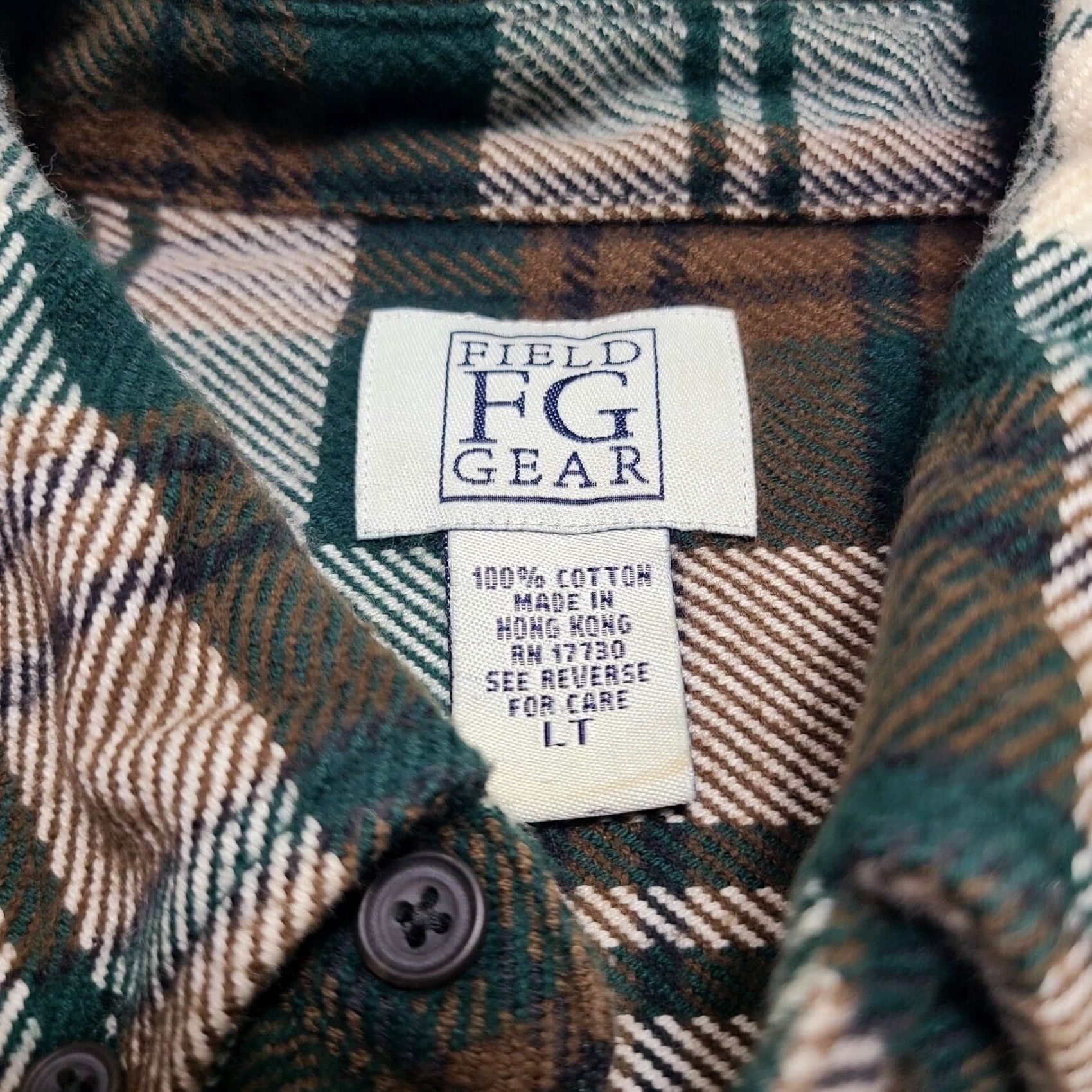 Vintage VINTAGE Field Gear Plaid Flannel Shirt LT Big & Tall Heavyweight Cotton Button-Down Long Sleeve Green Men Size US L / EU 52-54 / 3 - 4 Thumbnail