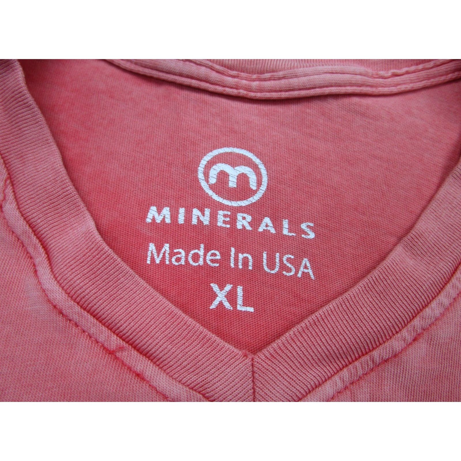 Vintage Minerals Shirt Mens XL V Neck 100% Cotton Soft Tagless Burnout Tee USA, Pink, Short Sleeve, Regular, T-Shirt, Men, XS? Size US XL / EU 56 / 4 - 4 Thumbnail