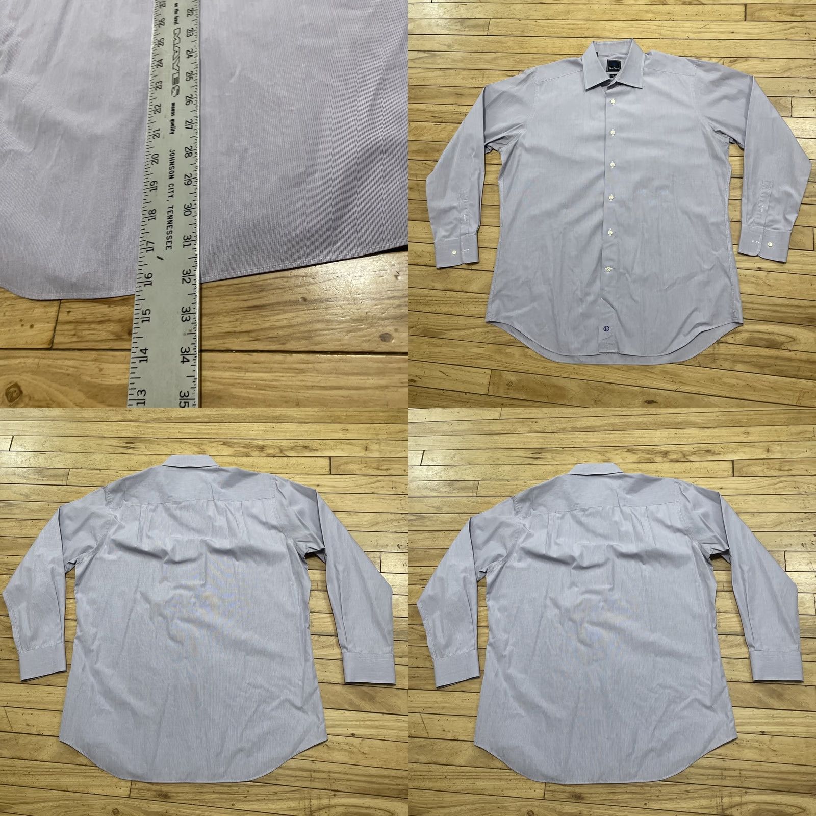 David Donahue David Donahue Shirt Men 17.5 34/35 Purple Mauve Lilac Cotton Long Sleeve Gingham Slim Dress Shirt Mens Size US XXL / EU 58 / 5 - 9 Thumbnail