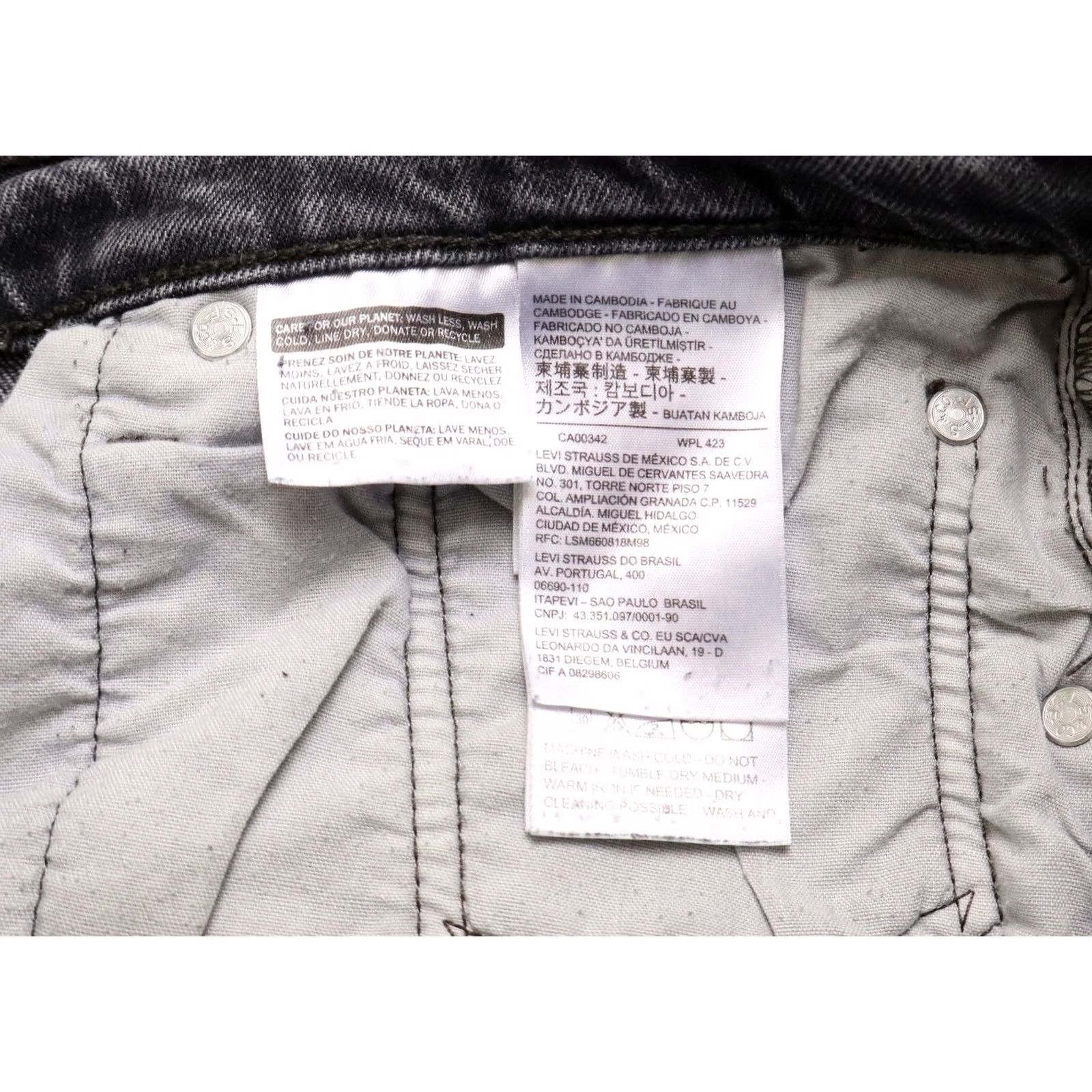 Levi's Levi'S 501 Premium Big E Jeans Mens W30/L28 Straight Whiskers Dark Grey Size US 30 / EU 46 - 7 Thumbnail
