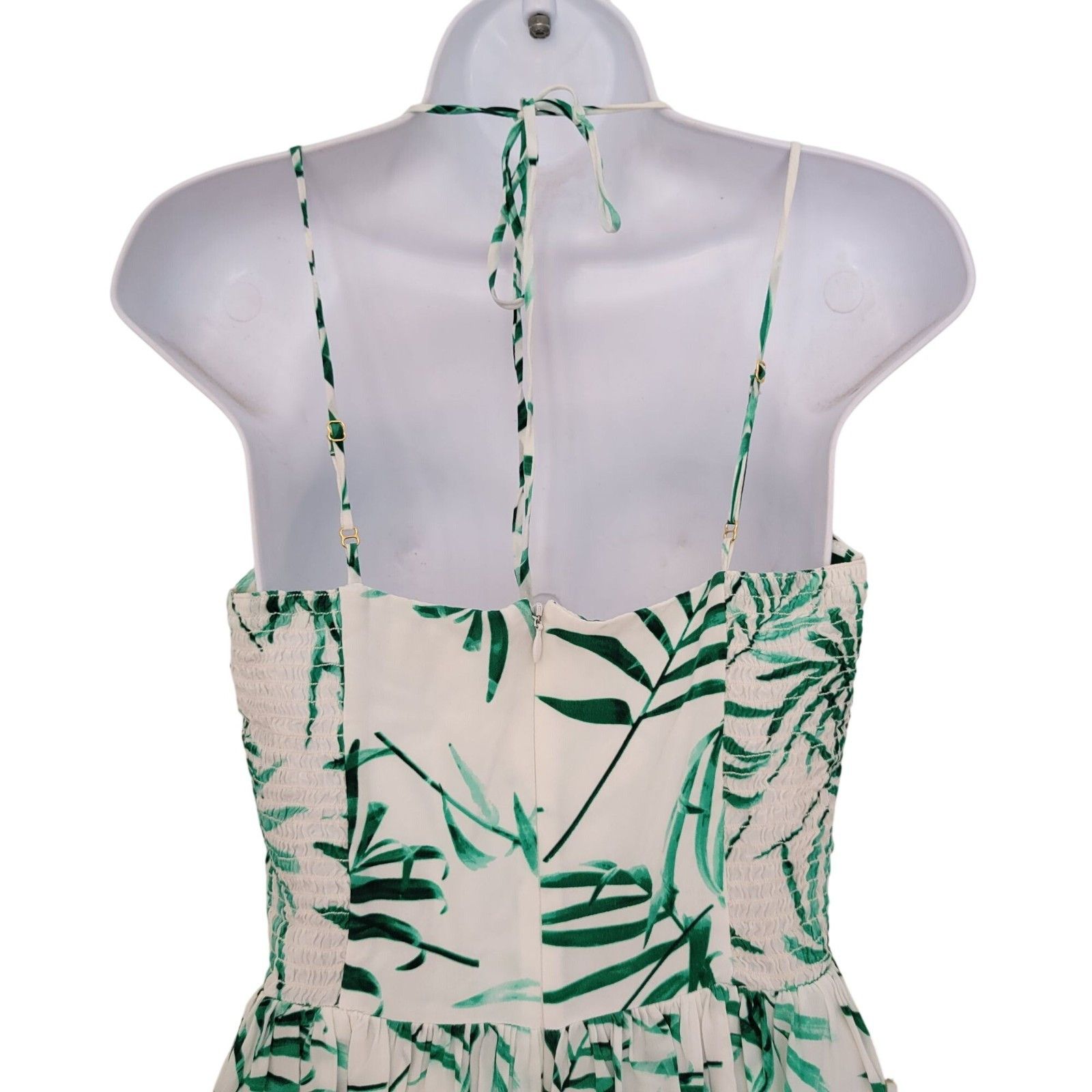 Amanda Uprichard Amanda Uprichard S Silk Green Leaf RIO Maxi Halter Dress Size S / US 4 / IT 40 - 9 Thumbnail