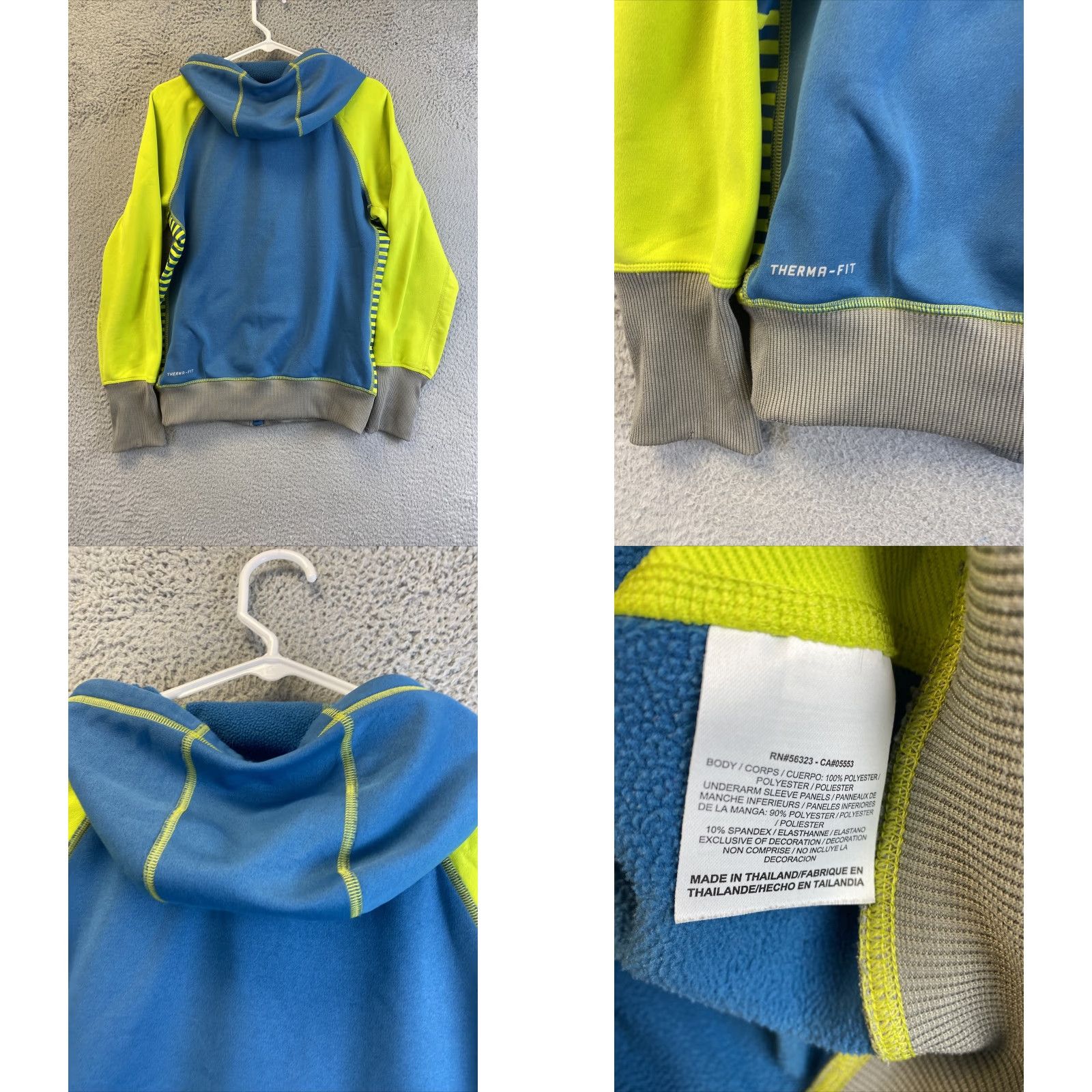 Nike VINTAGE Nike Hoodie Women full zip Therma-FIT Swoosh Logo Neon Blue Size M 36-62 Sweatshirt Gym Activewear Size M / US 6-8 / IT 42-44 - 8 Thumbnail