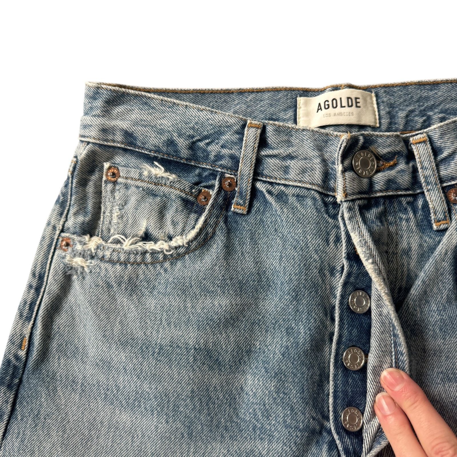 Agolde AGOLDE 90s Pinch Waist Jeans Ruminate Wash Size 25" / US 0 / IT 36 - 5 Thumbnail