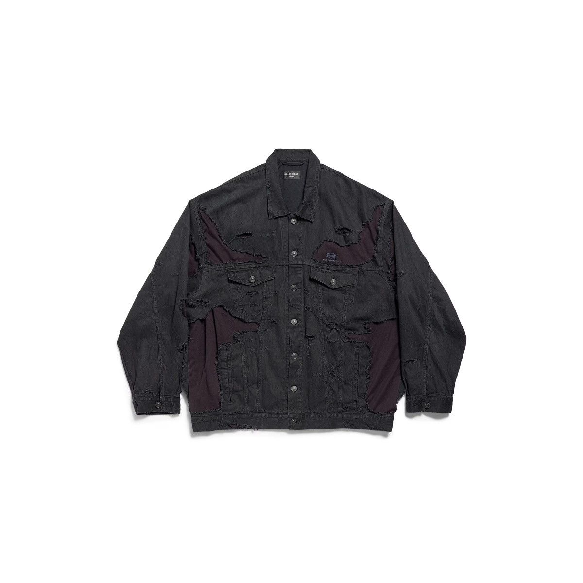 Balenciaga Balenciaga AW24 Unity Sport Destroyed Denim Jacket Sz. 2 Size US M / EU 48-50 / 2 - 2 Thumbnail