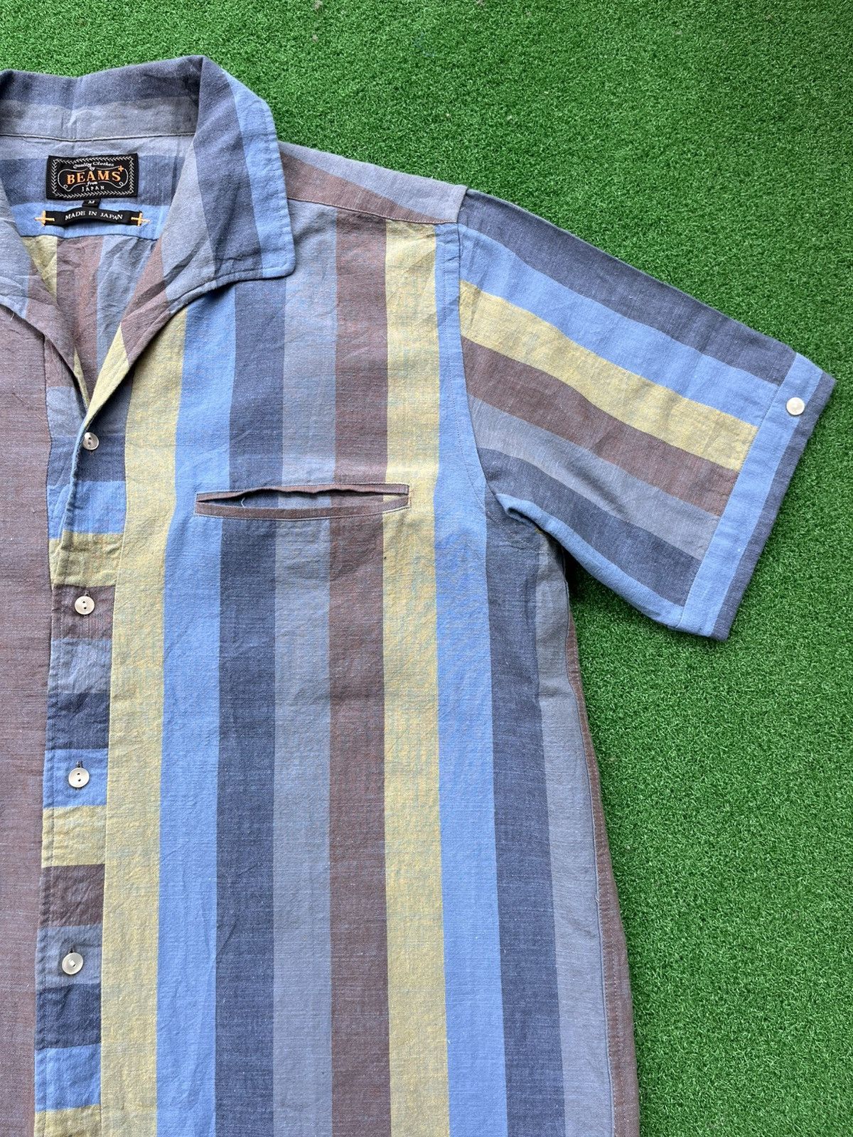 Beams Plus Beams Plus Short Sleeve Italian Collar Stripe Shirt Size US M / EU 48-50 / 2 - 3 Thumbnail