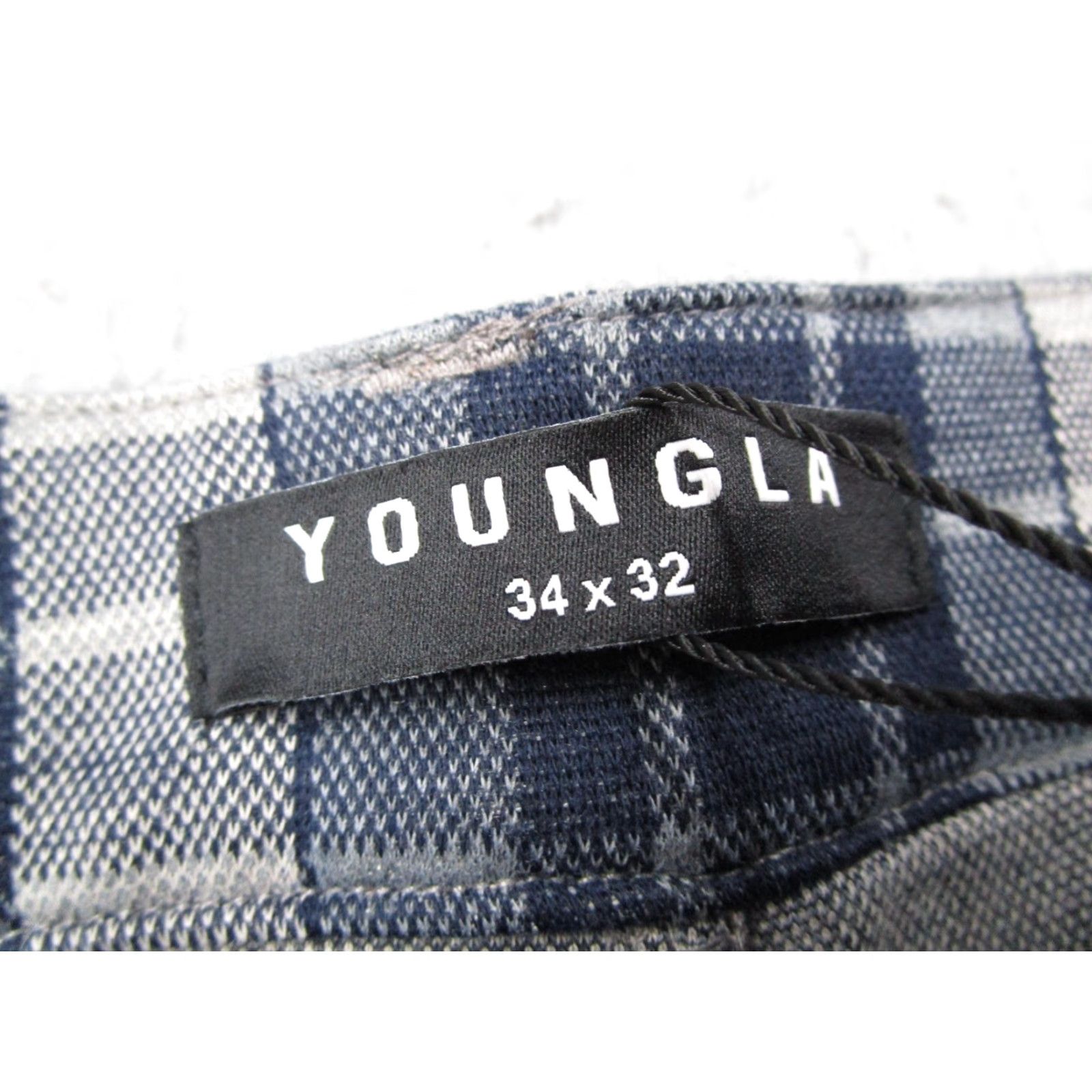 YoungLA YoungLA Mens Pants 34x32 Blue Gray Plaid Tapered Stretch Athletic Style #614 Size US 34 / EU 50 - 3 Thumbnail