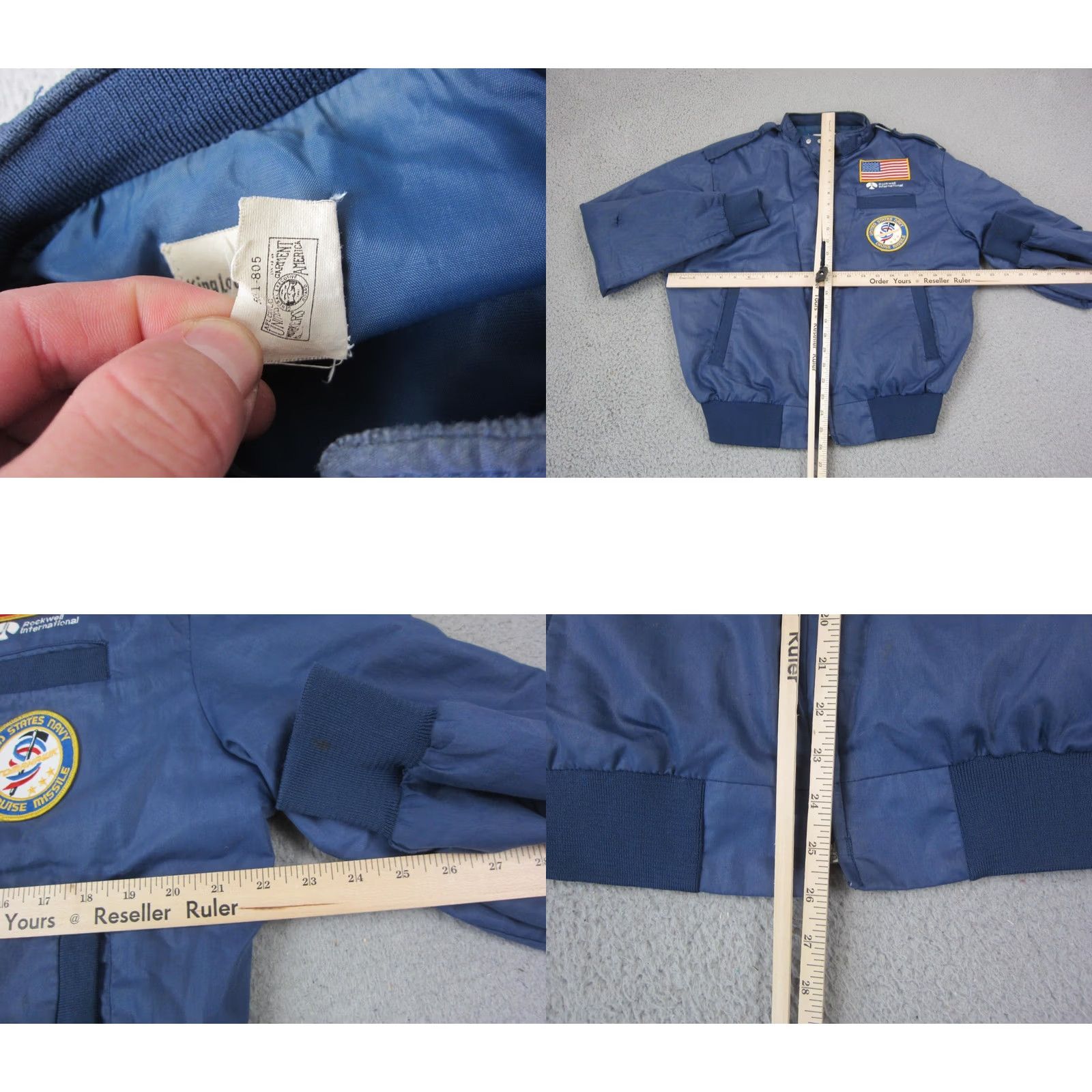 Vintage VINTAGE King Louie US Navy Tomahawk Cruise Missile Bomber Jacket Mens L Blue Size US L / EU 52-54 / 3 - 8 Thumbnail