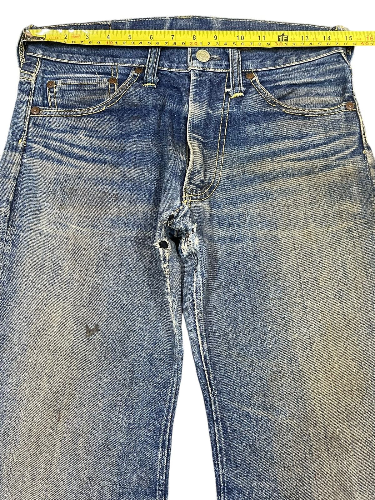 If Six Was Nine Vintage Japanese Brand Mud Wash Bell Bottom Flare Jeans Size US 29 - 12 Thumbnail