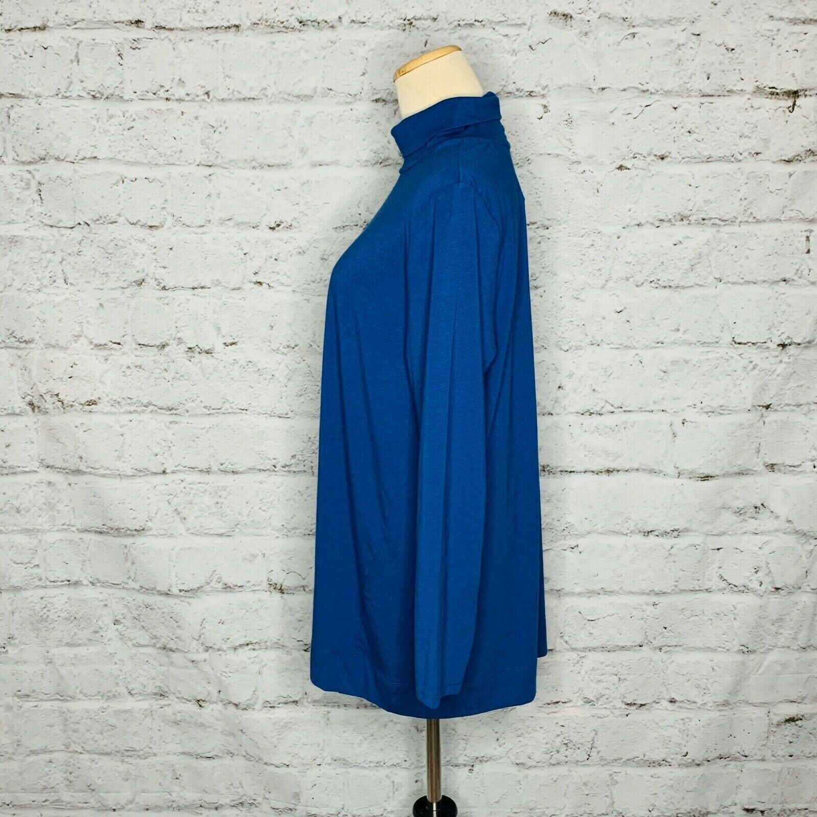 J. Jill J. JILL Teal Blue Long Sleeves High Neck Tunic Top Sz LP Size L / US 10 / IT 46 - 9 Thumbnail