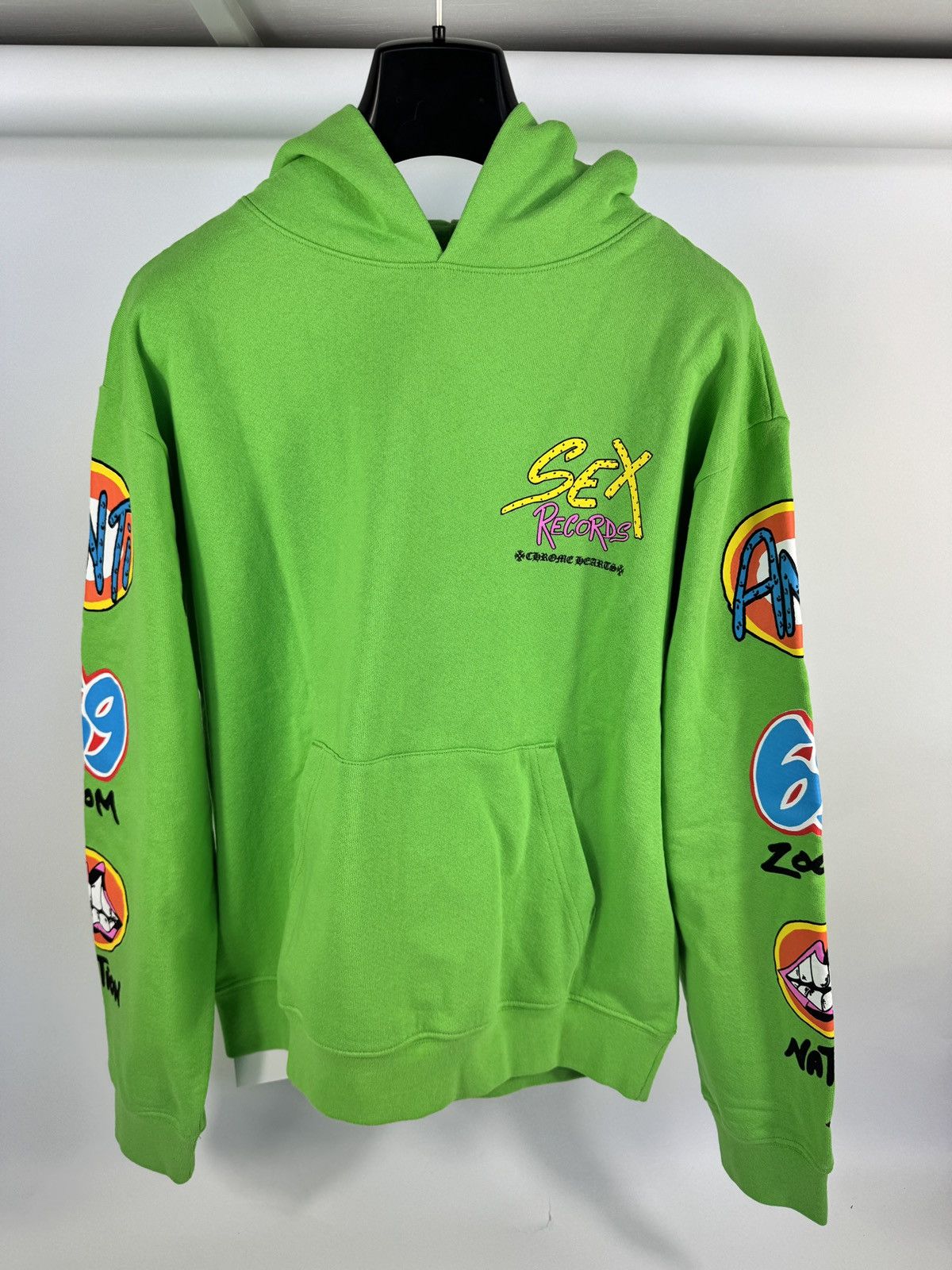 Chrome Hearts x MATTY BOY SEX RECORDS LIME HOODIE | Grailed